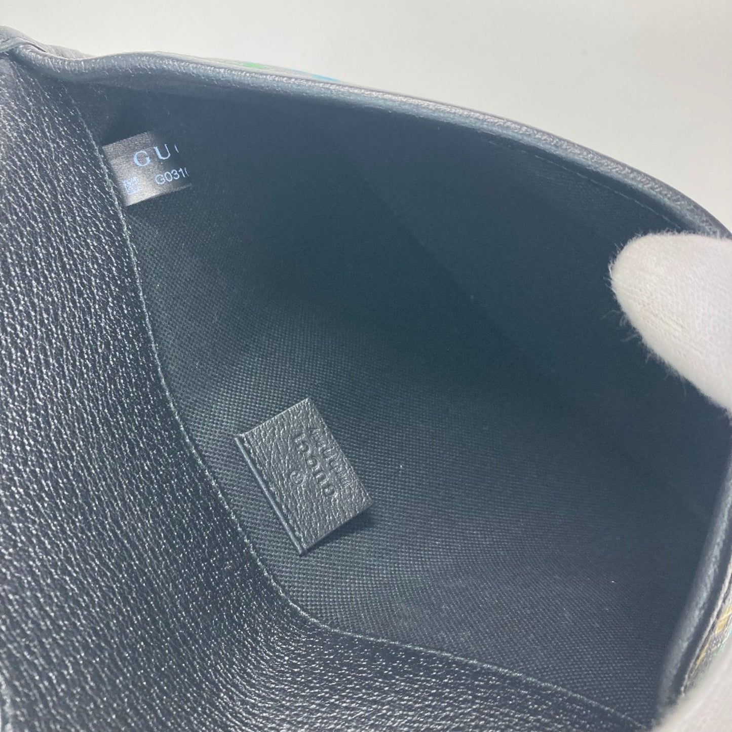 Gucci Black Multi-Color Leather Pvc Shoulder Bag Sling Bag ( )