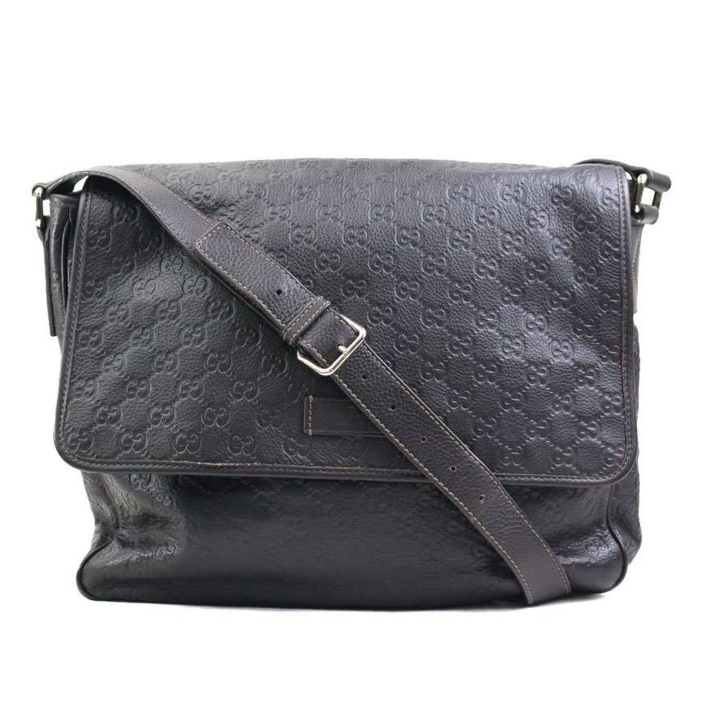 Gucci Dark Brown Leather Shoulder Bag ( )