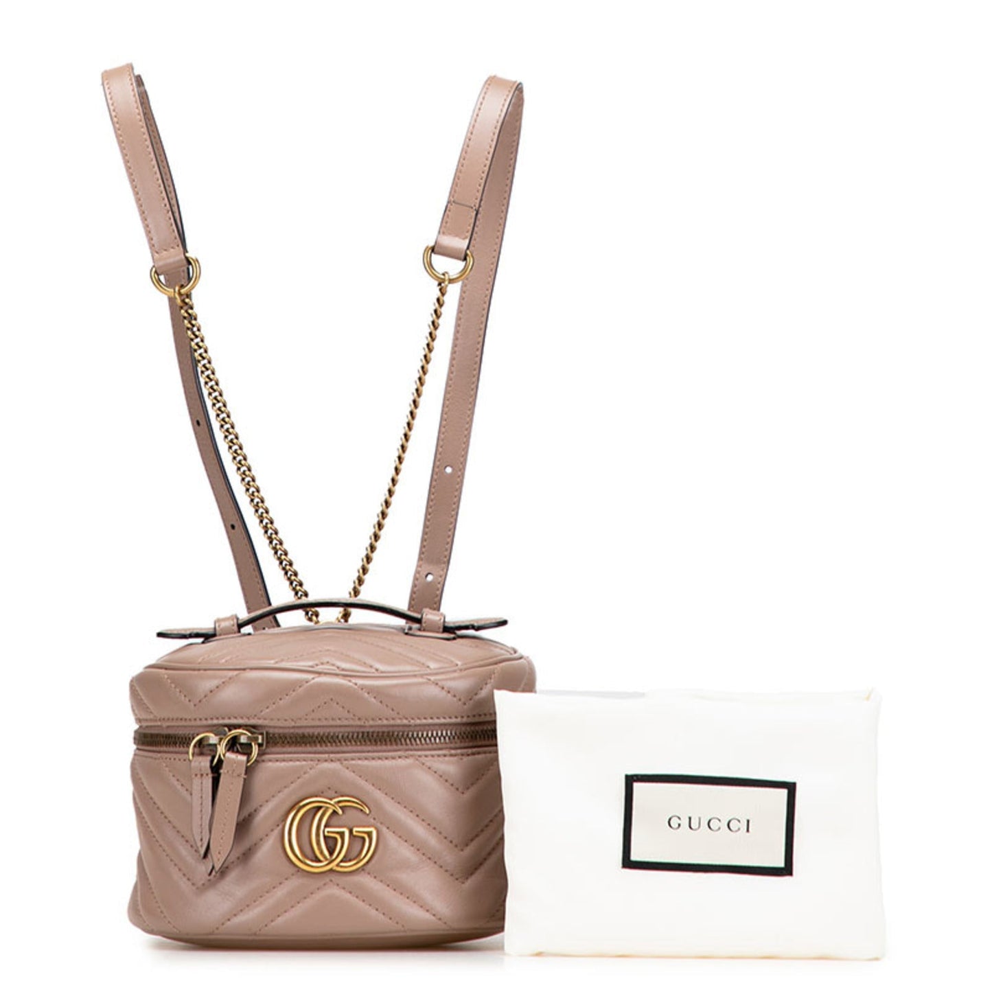 Gucci Gg Marmont Beige Quilting Backpack ( )