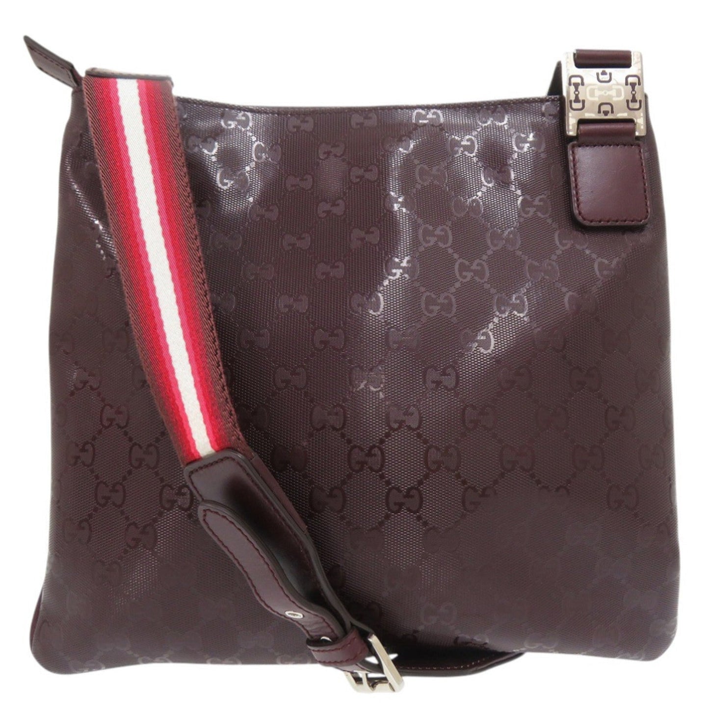 Gucci Bordeaux Pvc Leather Shoulder Bag ( )