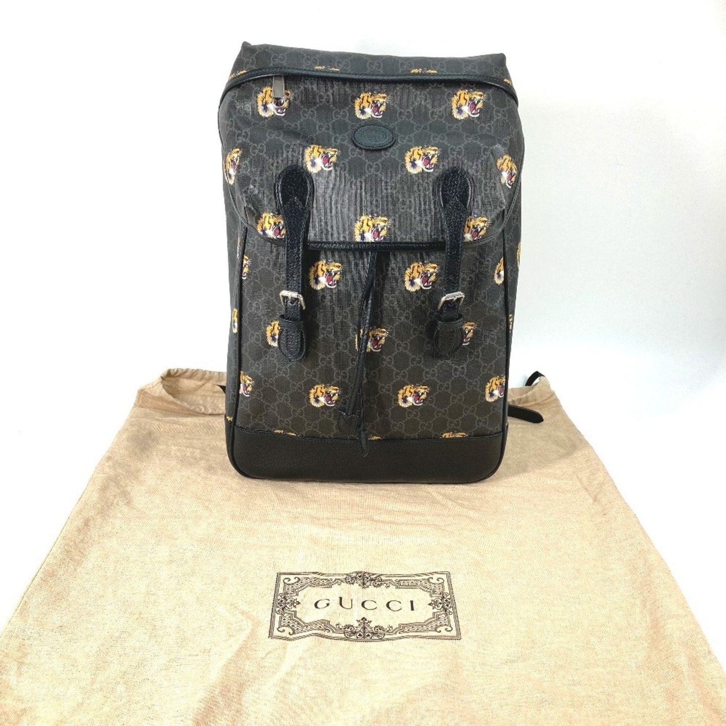 Gucci Black Gg Supreme Backpack ( )