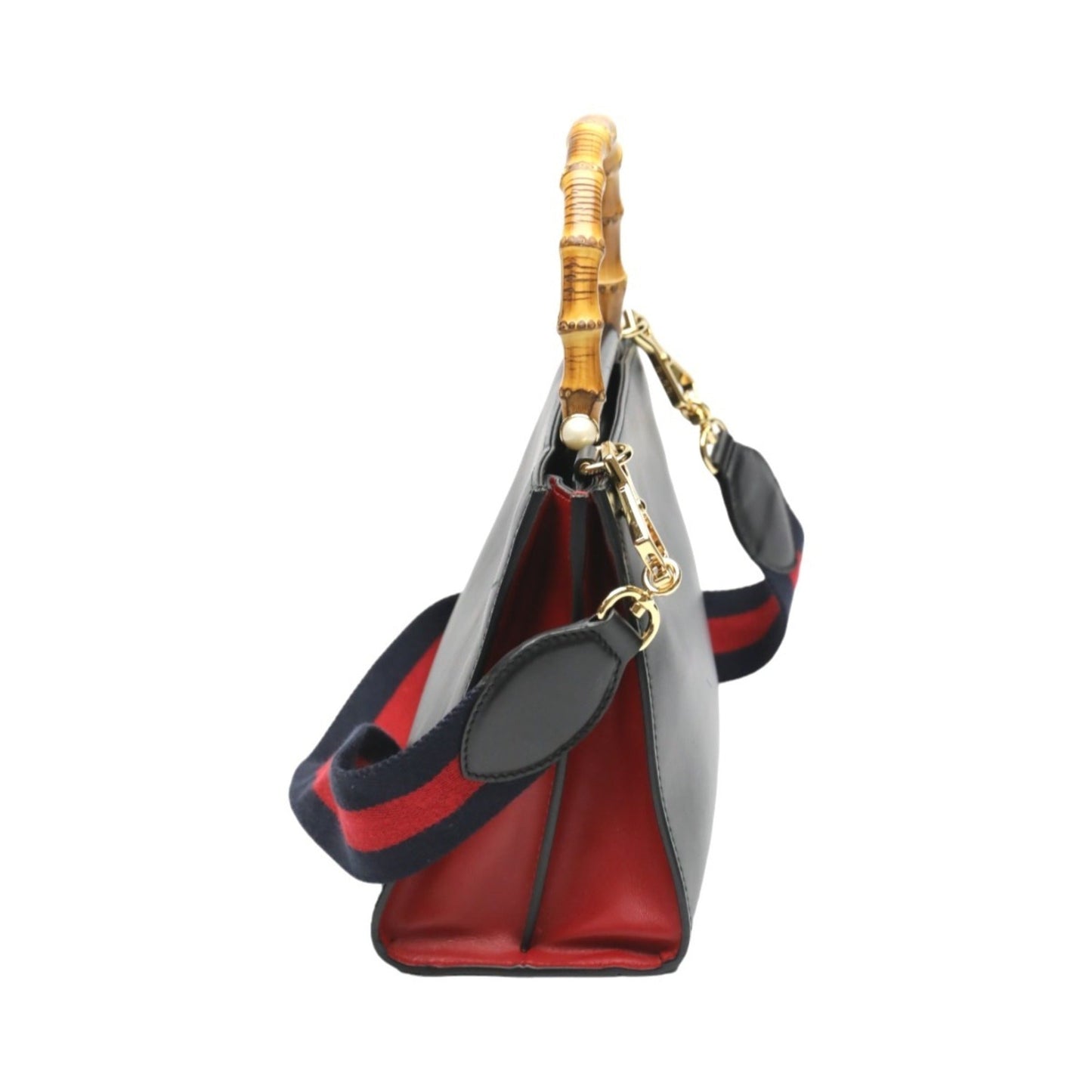 Gucci Bamboo Black Leather Handbag ( )
