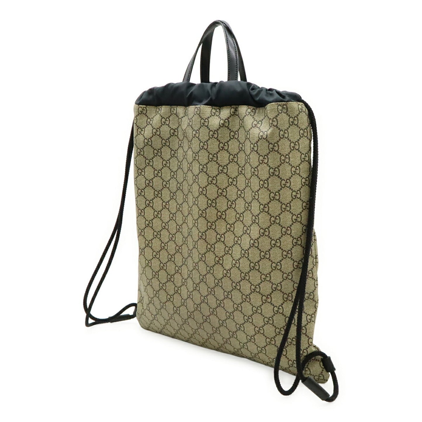 Gucci Beige Dark Brown Multi-Color Gg Supreme Leather/Webbing Backpack ( )