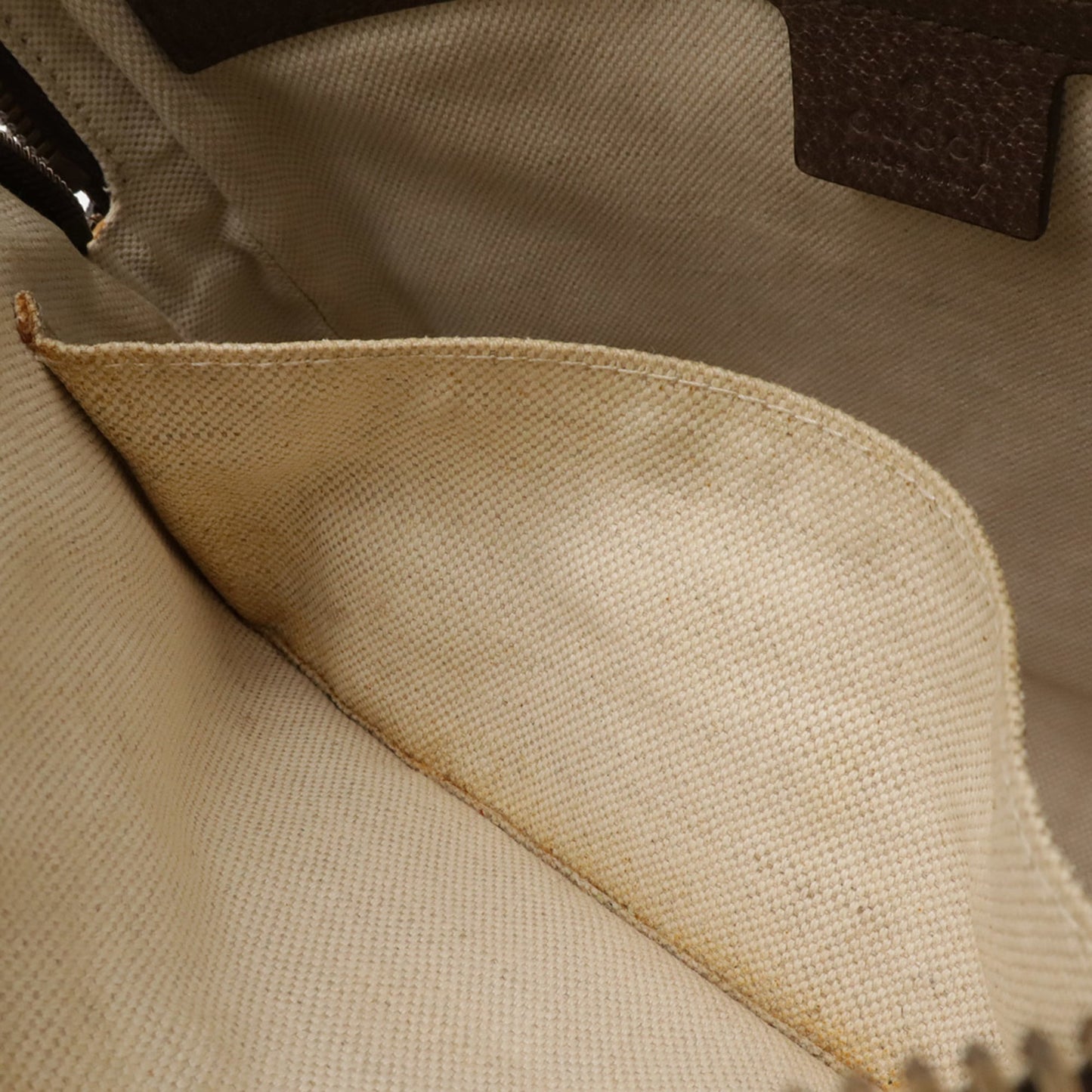 Gucci Beige Brown Gg Supreme Canvas Leather Pvc Coated Canvas Shoulder Bag ( )