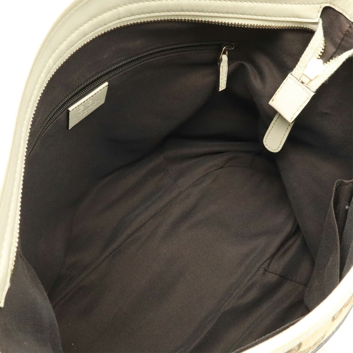 Gucci Beige Khaki White Gg Canvas Leather Shoulder Bag ( )