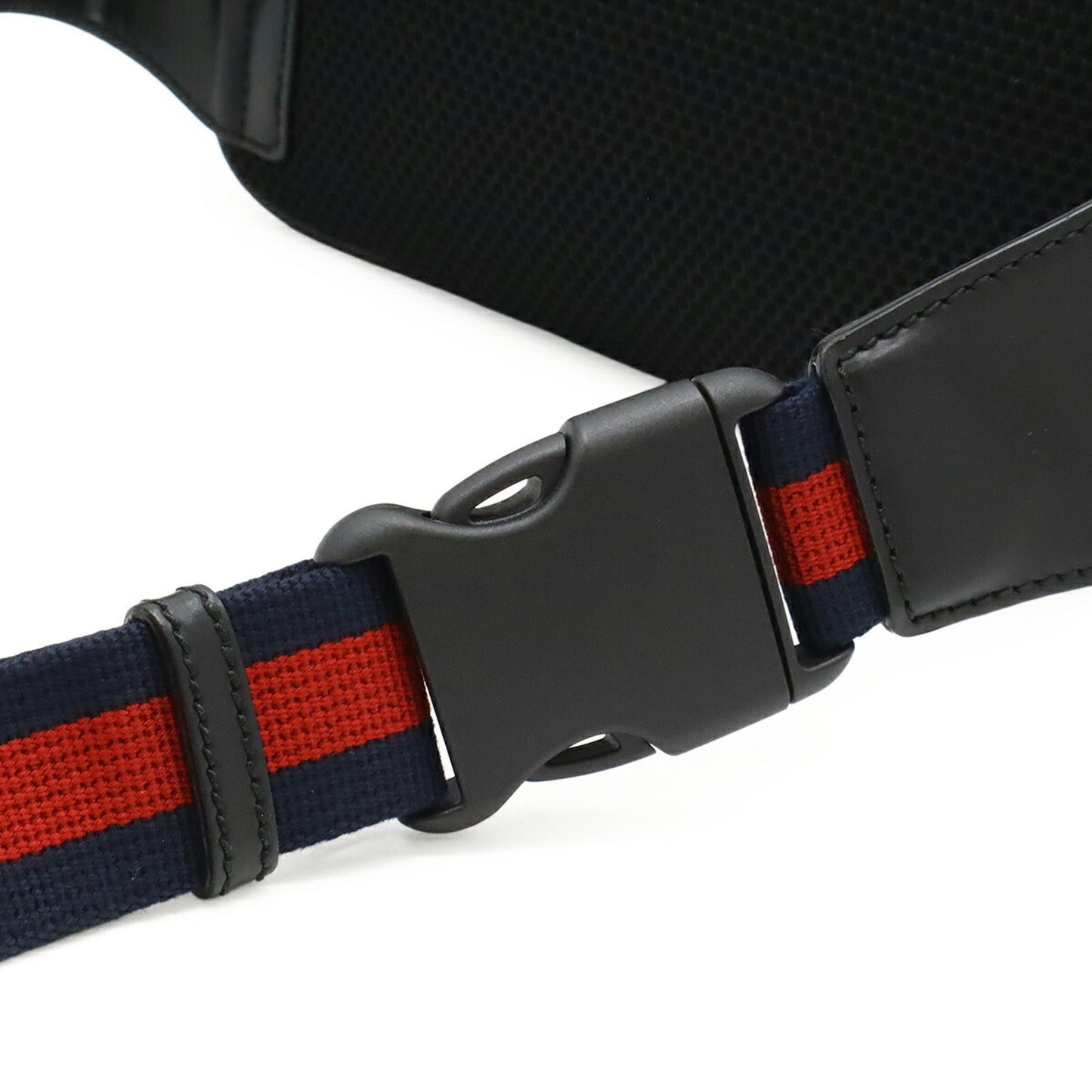 Gucci Black Dark Gray Navy Pvc Leather Fanny Pack ( )