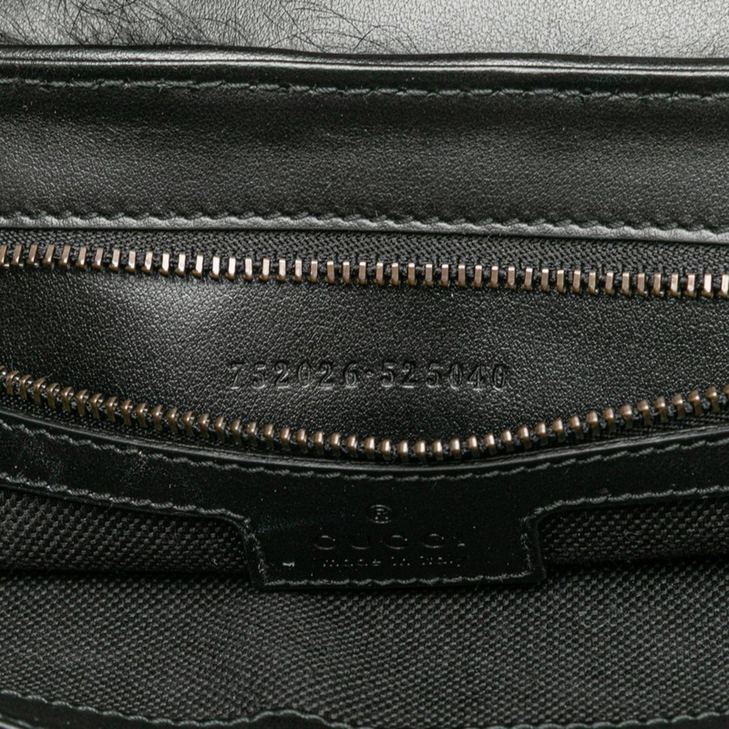 Gucci Black White Faux Fur Leather Handbag Shoulder Bag ( )
