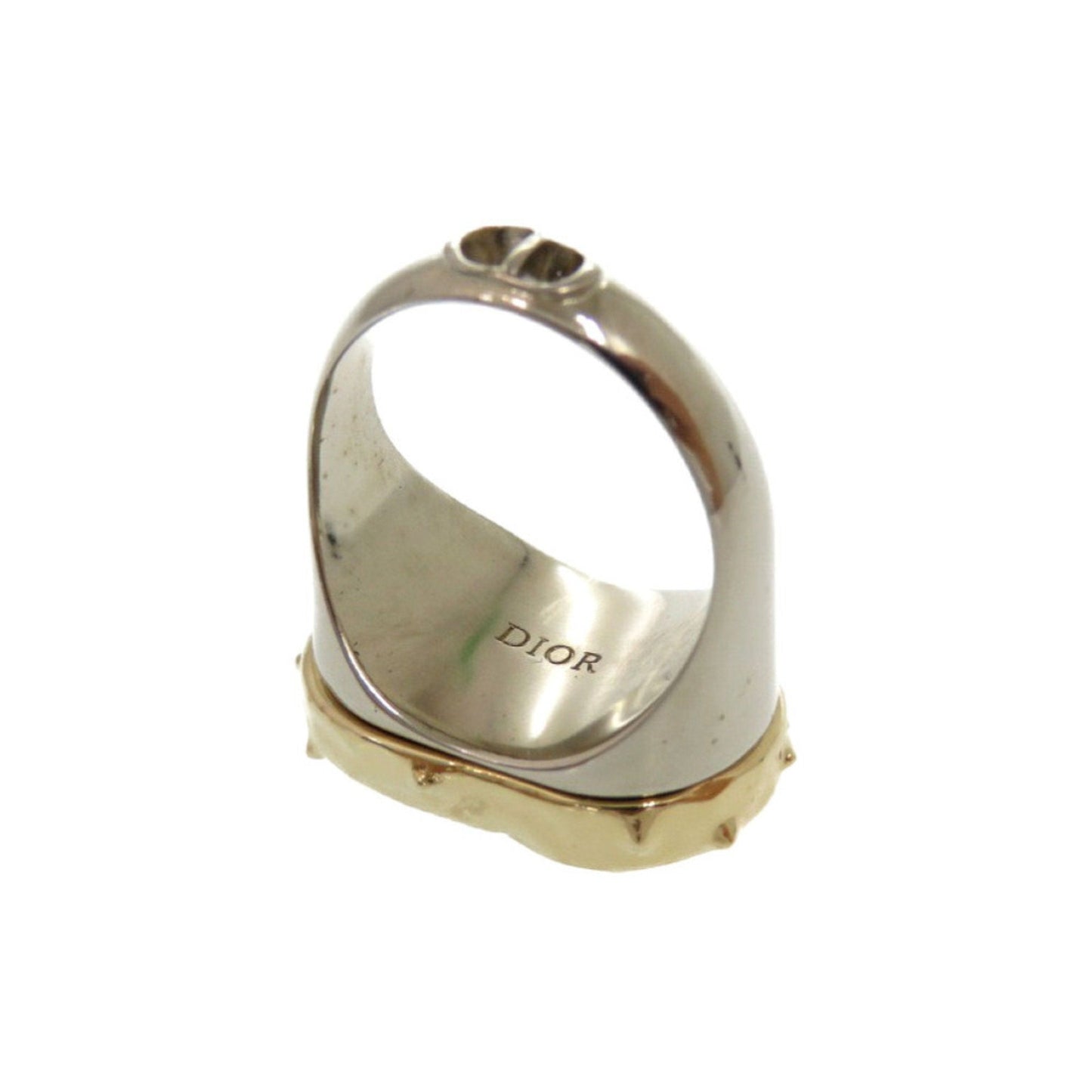 Christian Dior Gold Silver Blue Metal Band Ring ()