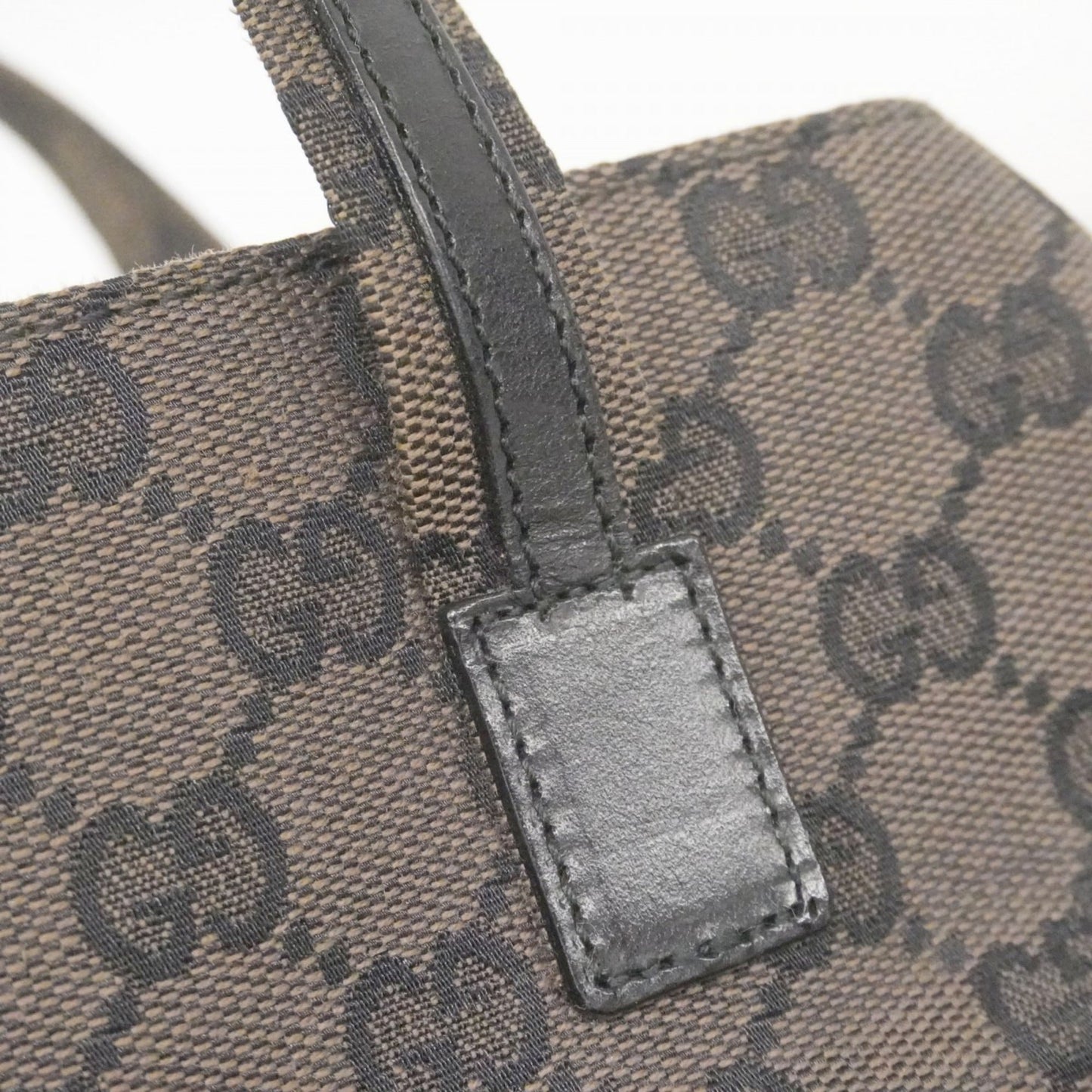 Gucci Black Brown Canvas Handbag ( )