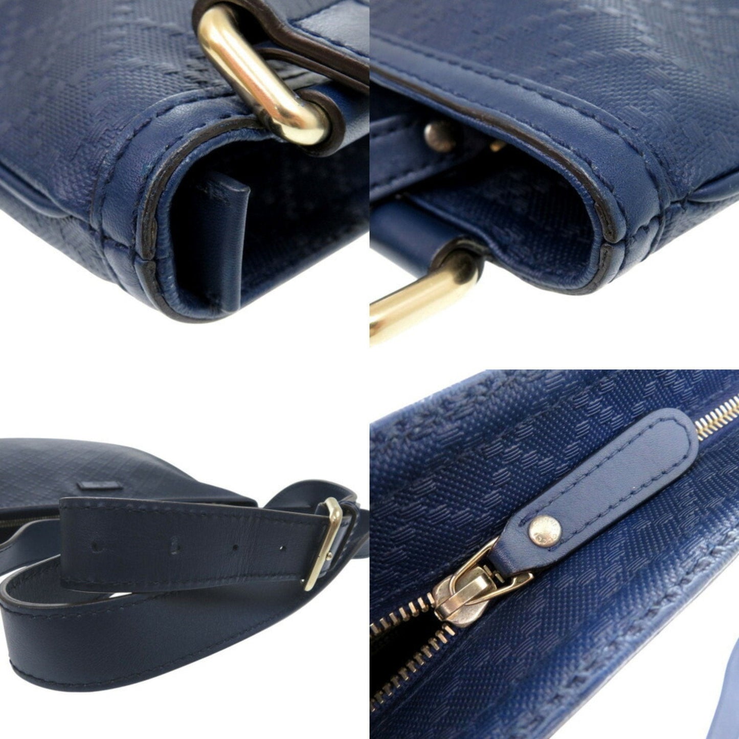 Gucci Navy Leather Shoulder Bag ( )