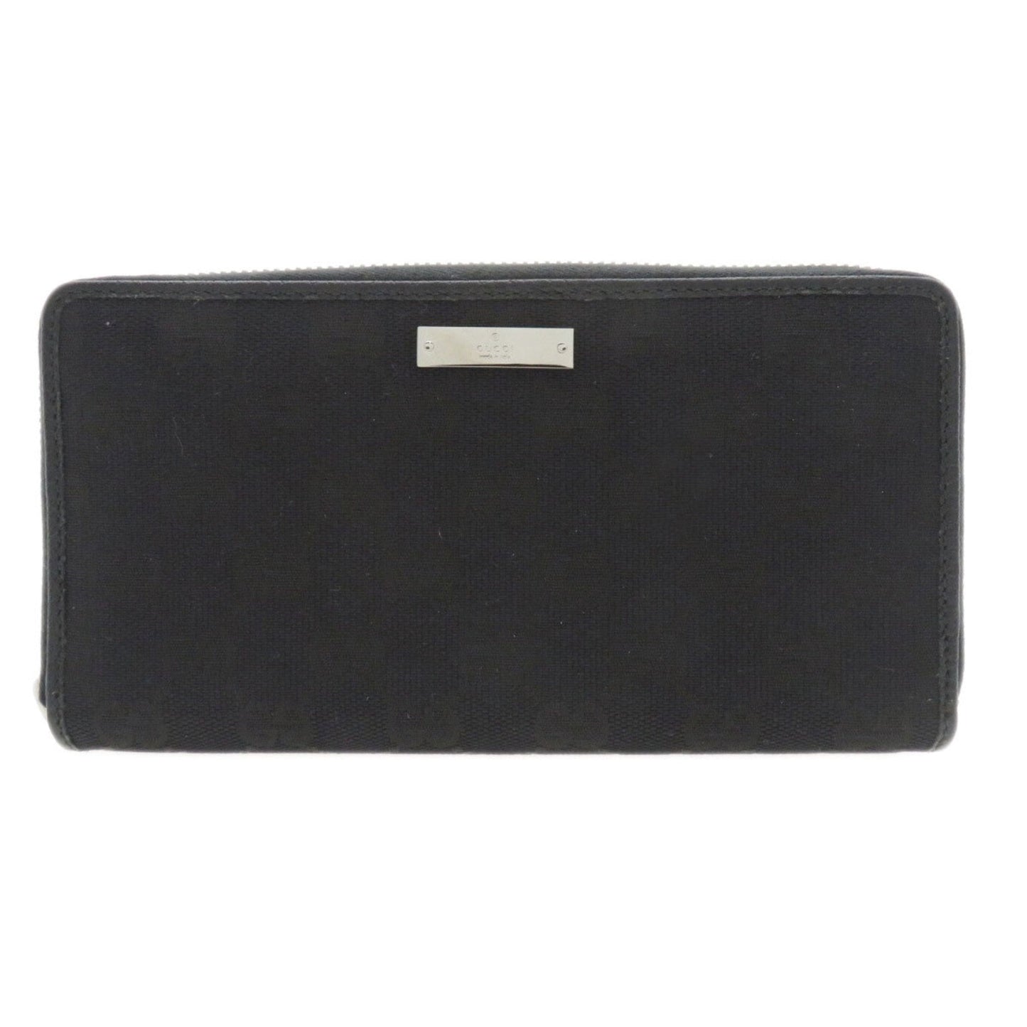 Gucci Black Canvas Leather Long Wallet (Bi-Fold)