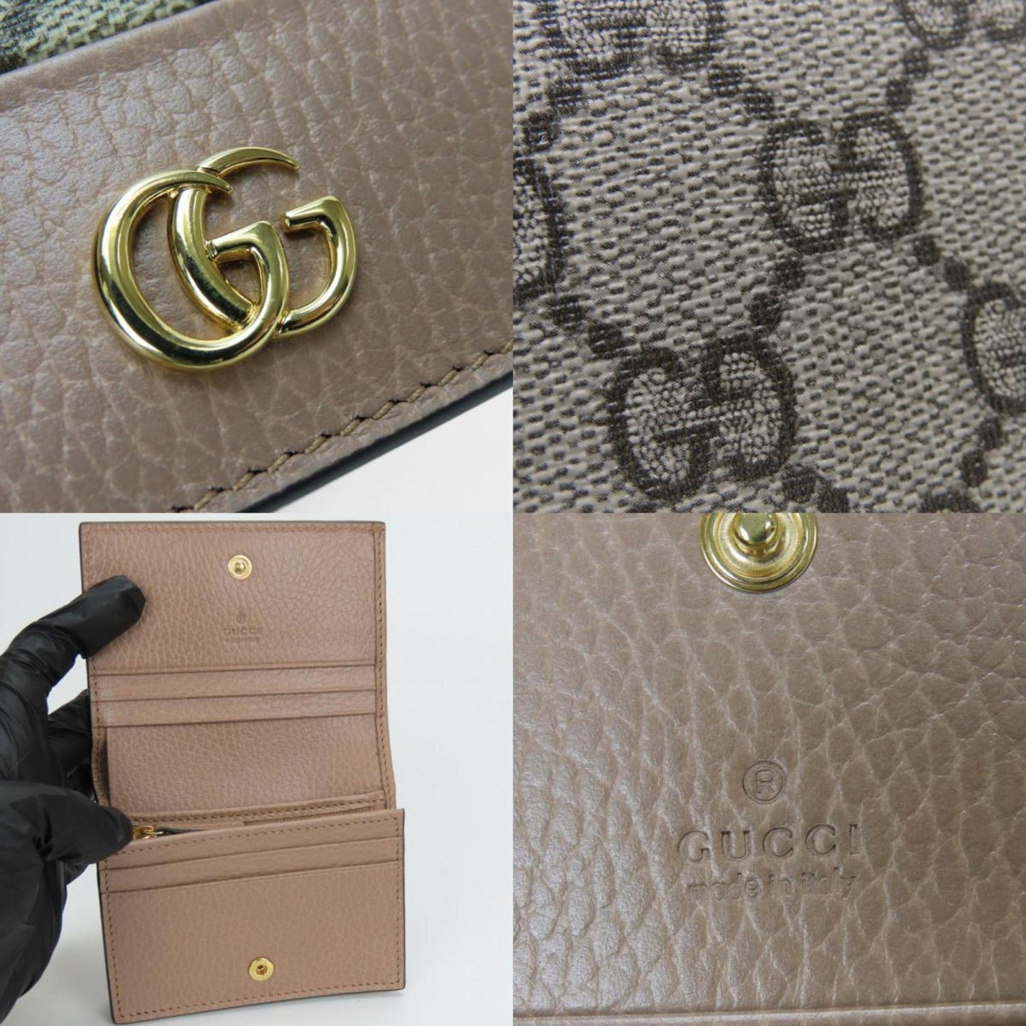 Gucci Beige Dusty Pink Gg Supreme Leather Wallet (Bi-Fold) ( )