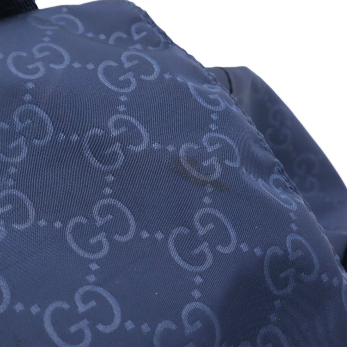 Gucci Navy Nylon Leather Backpack ( )