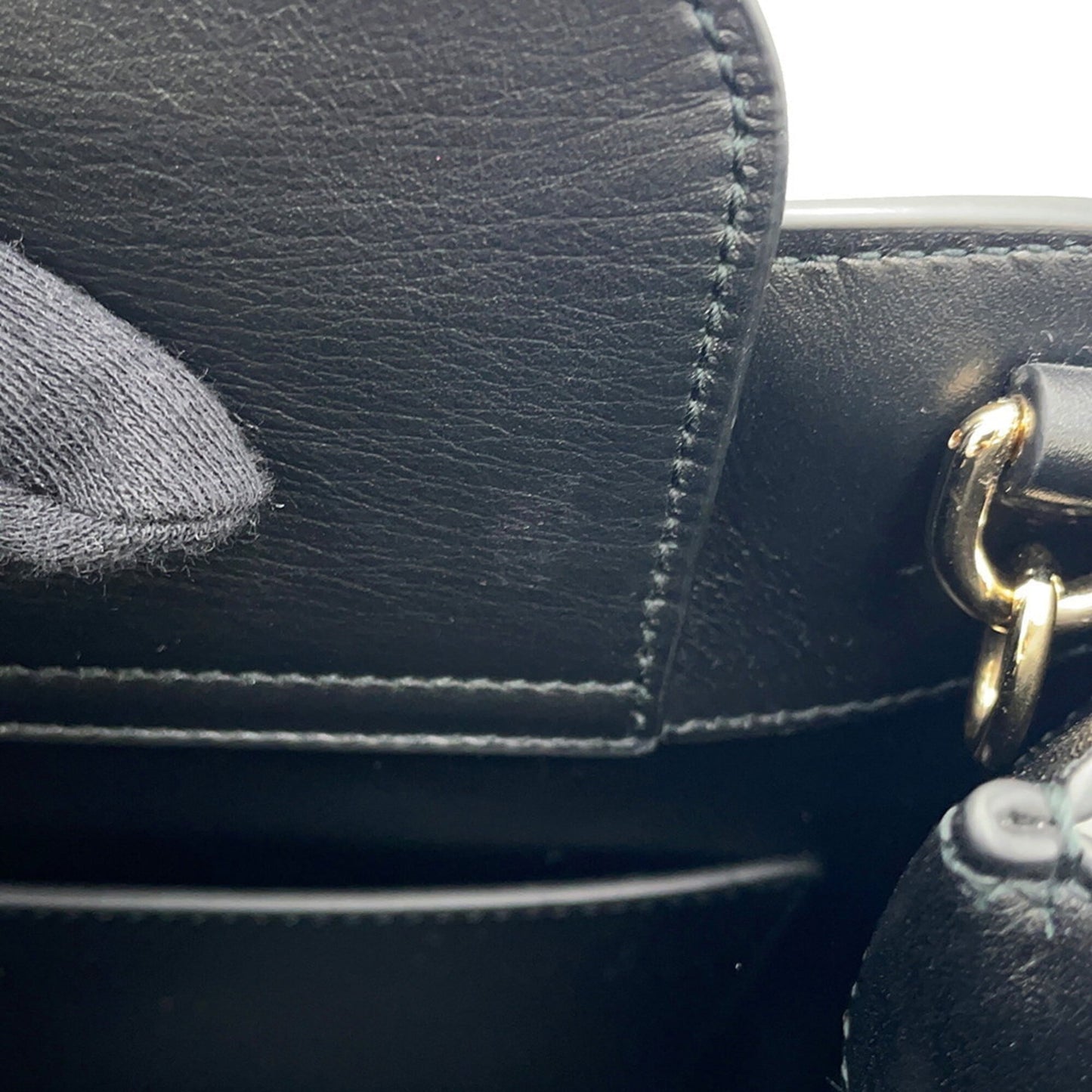 Gucci Black Leather Handbag Shoulder Bag Tote Bag ( )
