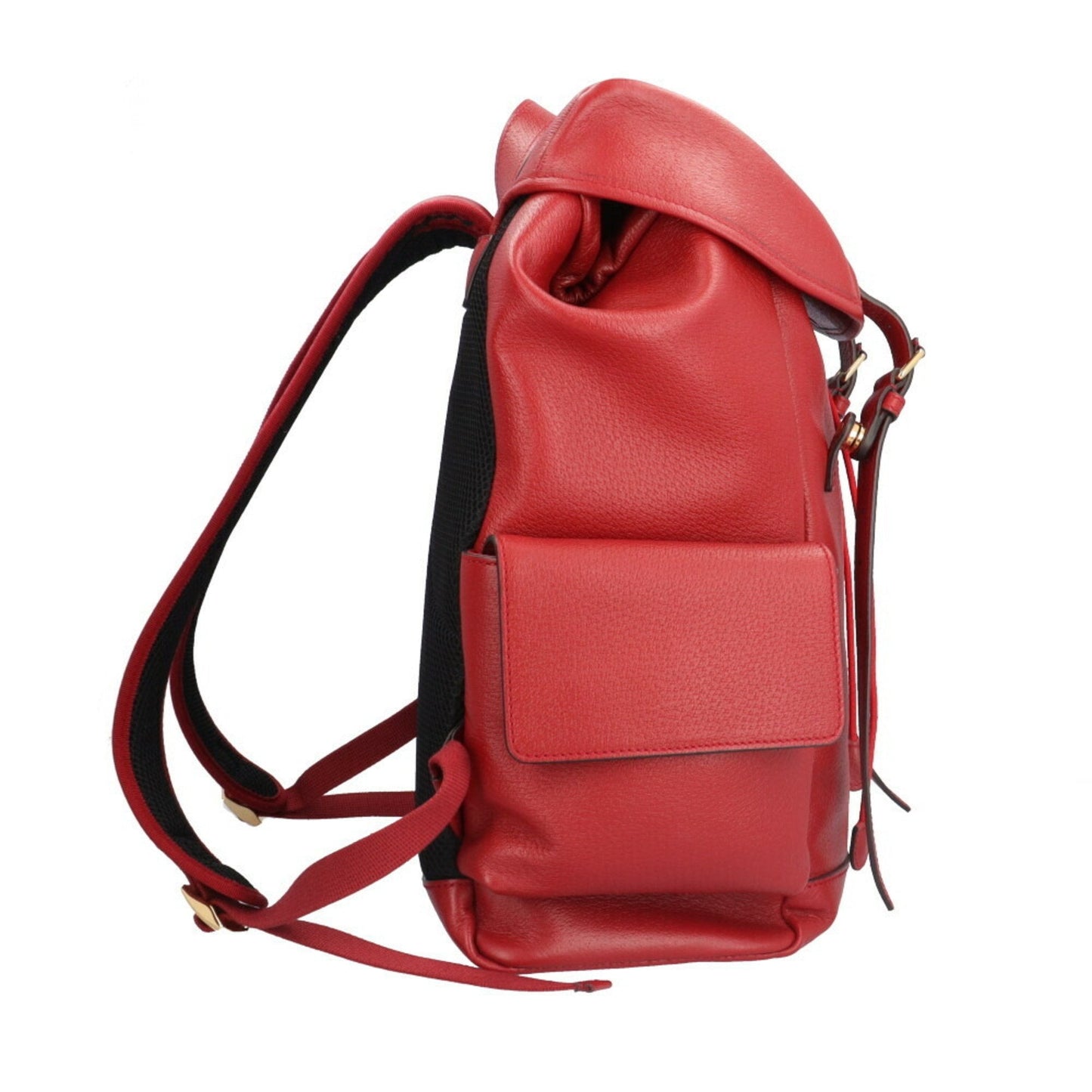 Gucci Navy Red Color Leather Backpack ( )