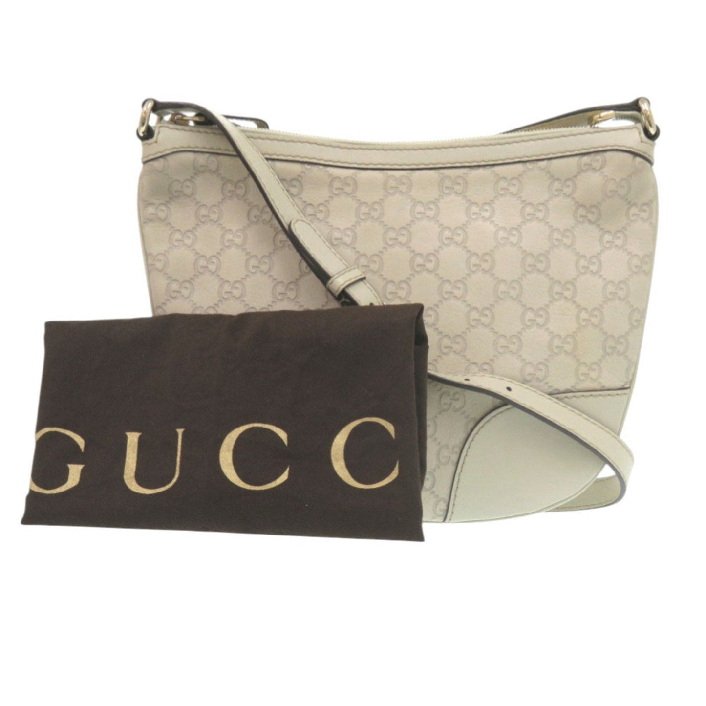 Gucci Guccissima Ivory Leather Shoulder Bag ( )