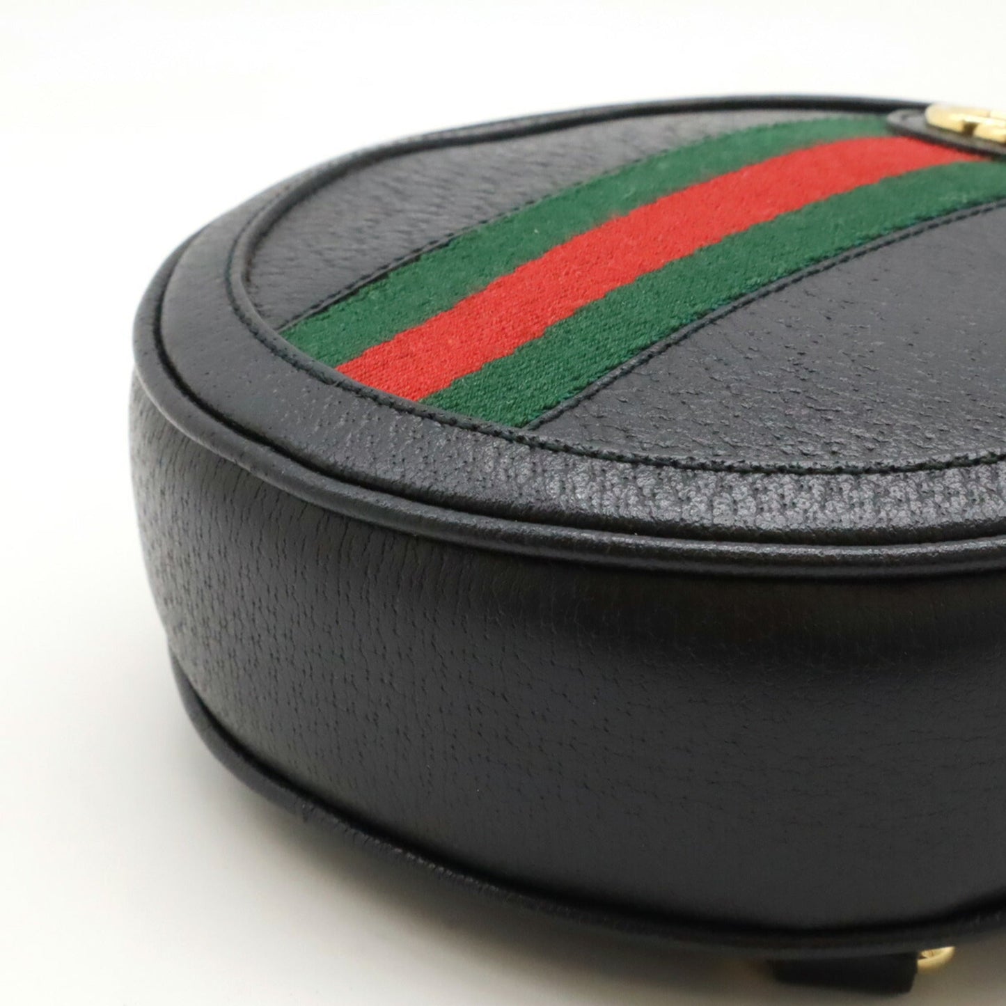 Gucci Sherry Line Black Green Red Color Leather Backpack ( )