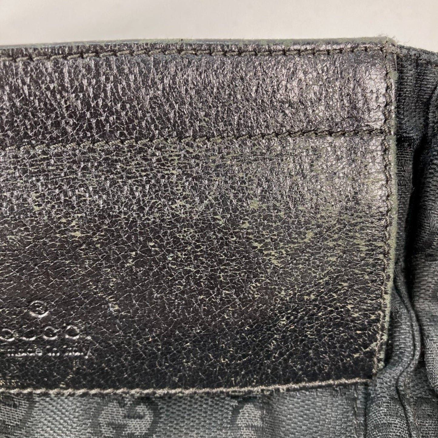 Gucci Black Gg Canvas Leather Fanny Pack Sling Bag ( )
