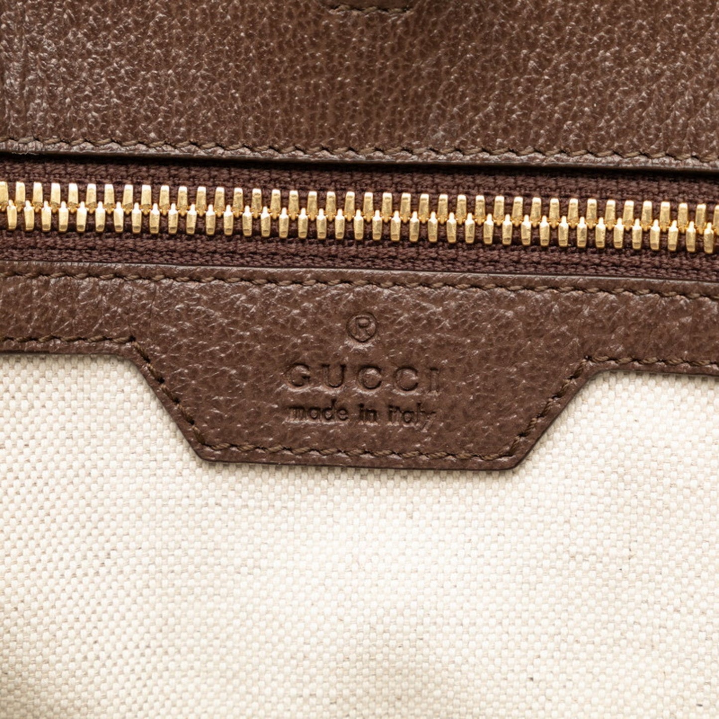 Gucci Beige Multi-Color Canvas Leather Shoulder Bag Tote Bag ( )