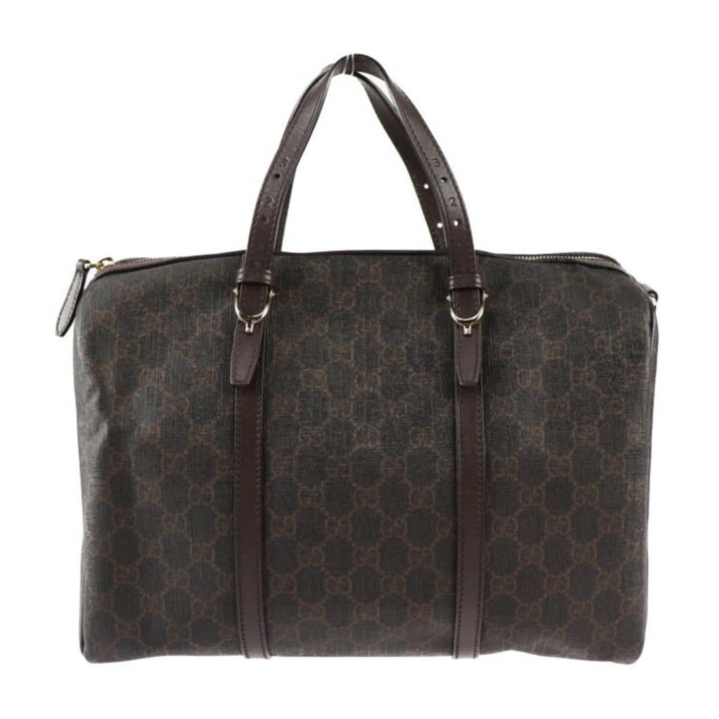 Gucci Dark Brown Gg Supreme Leather Boston Bag Handbag Shoulder Bag