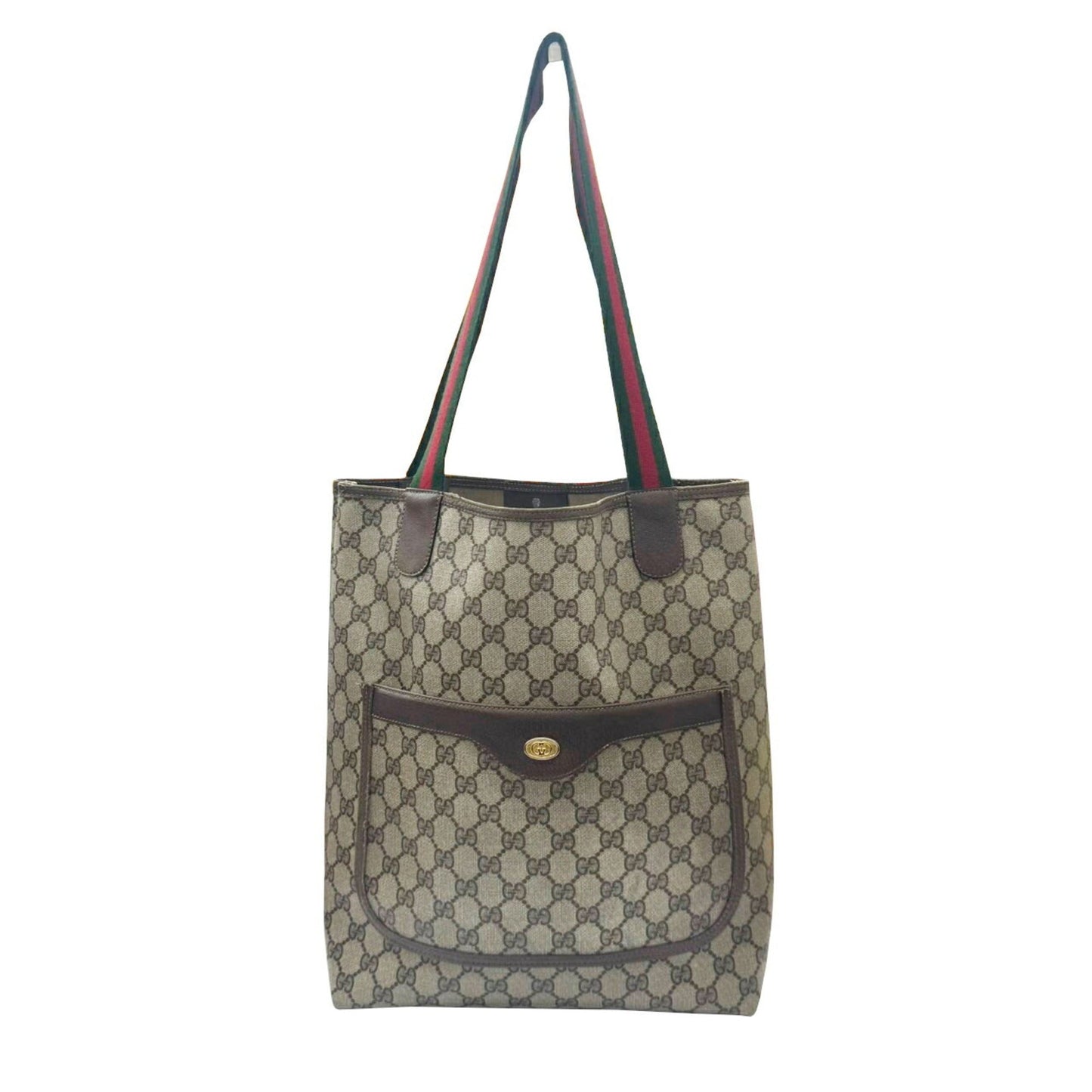 Gucci Beige Pvc Leather Tote Bag ( )