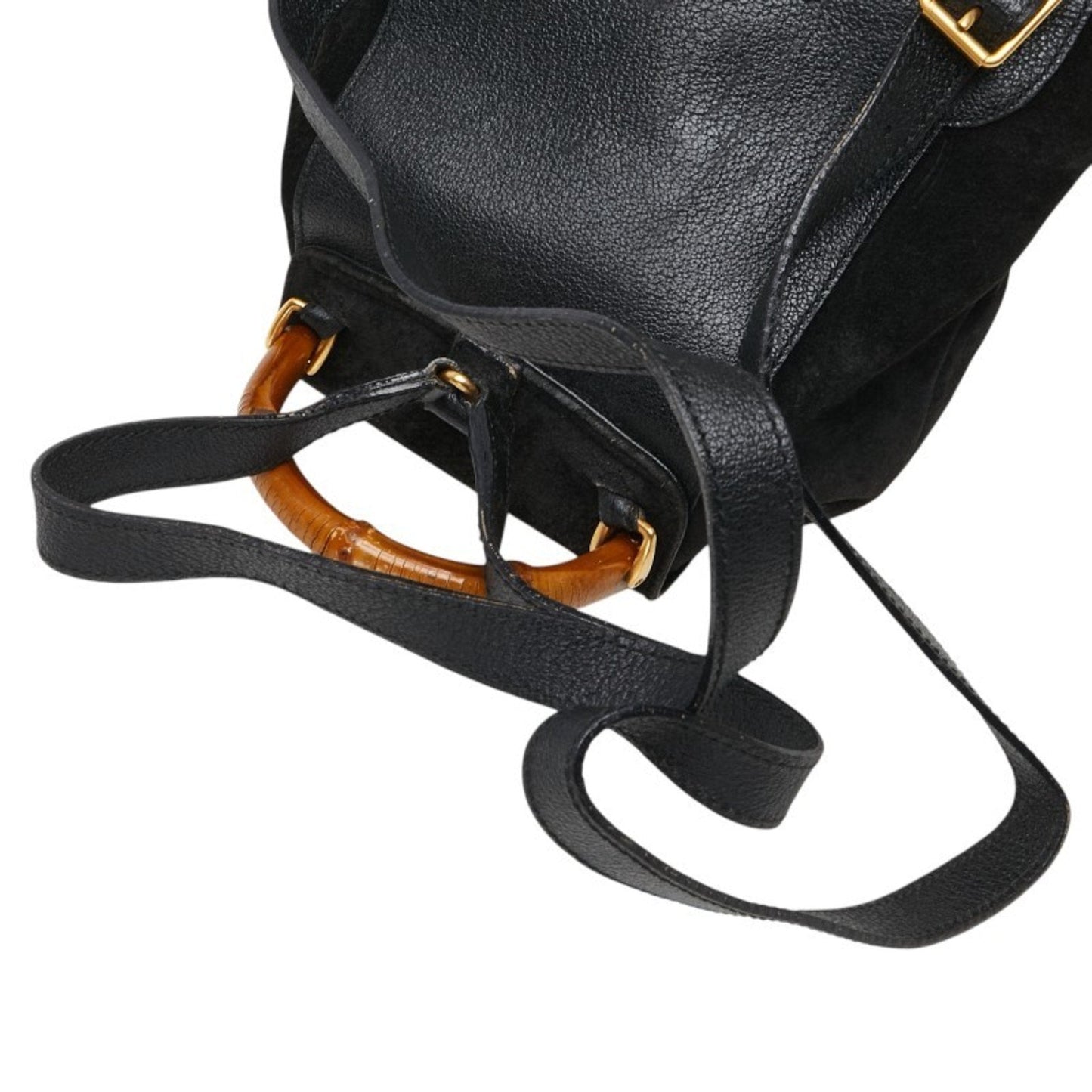 Gucci Black Leather Suede Backpack ( )