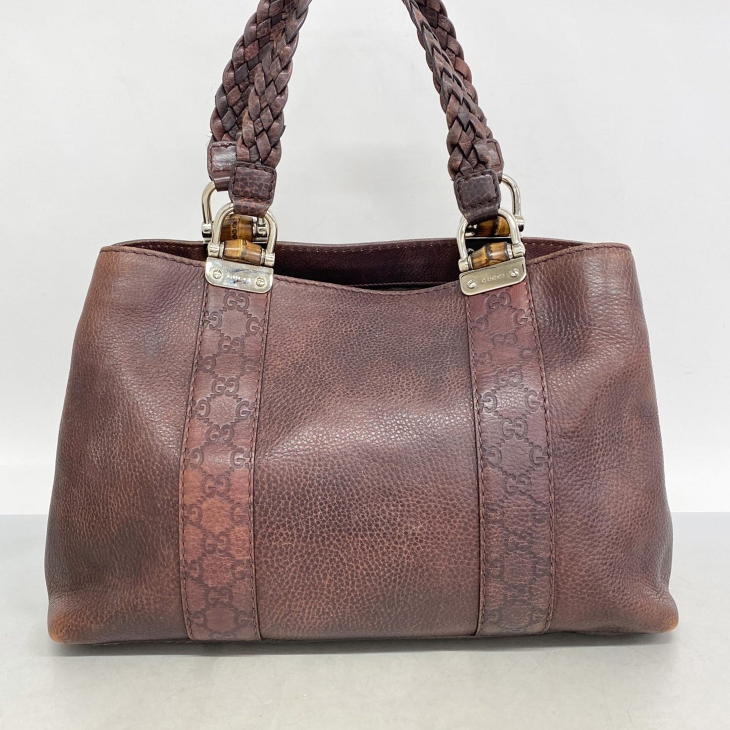 Gucci Brown Leather Tote Bag ( )