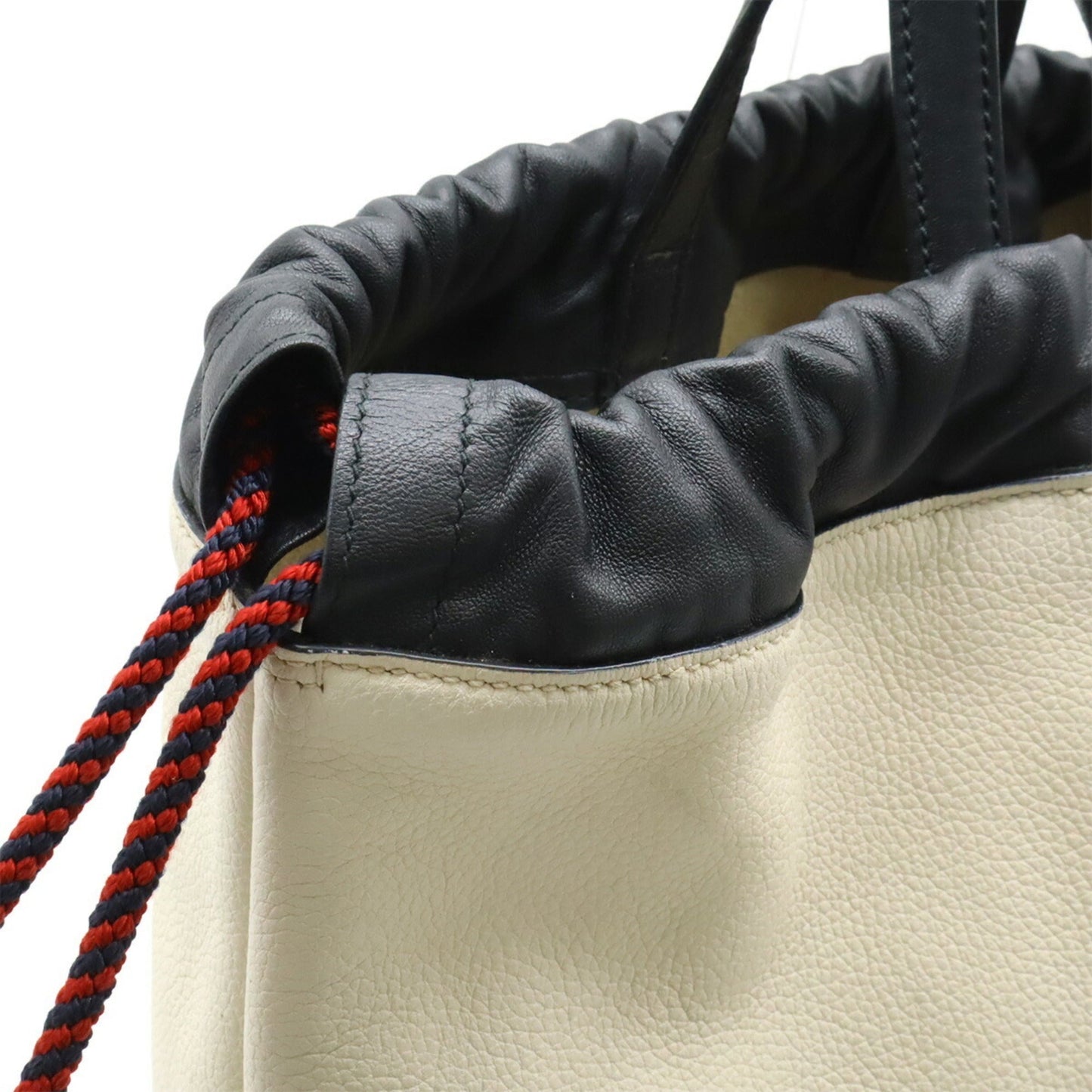 Gucci Green Ivory Red Color Leather Backpack Pouch Tote Bag ( )