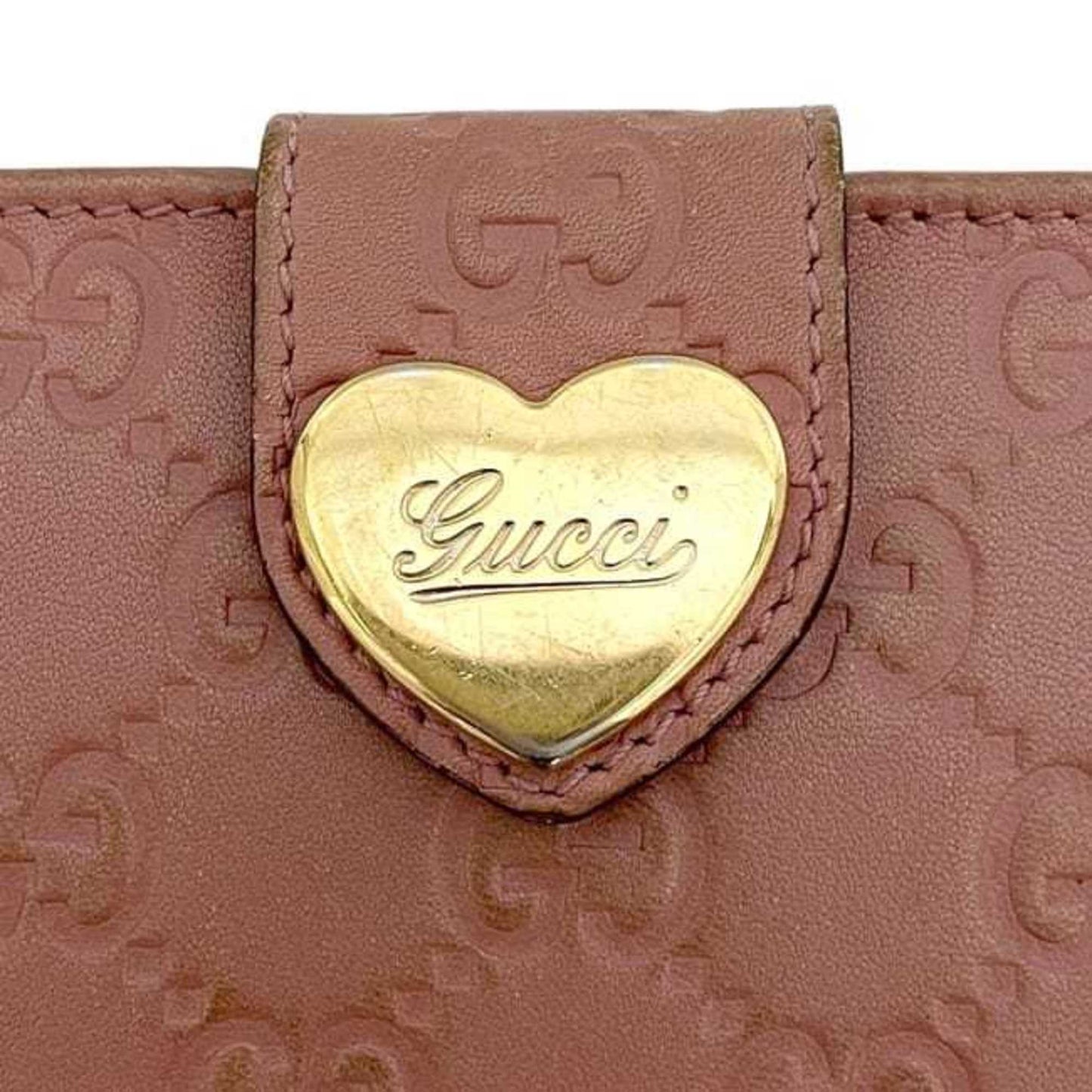 Gucci Pink Leather Long Wallet (Bi-Fold) ( )