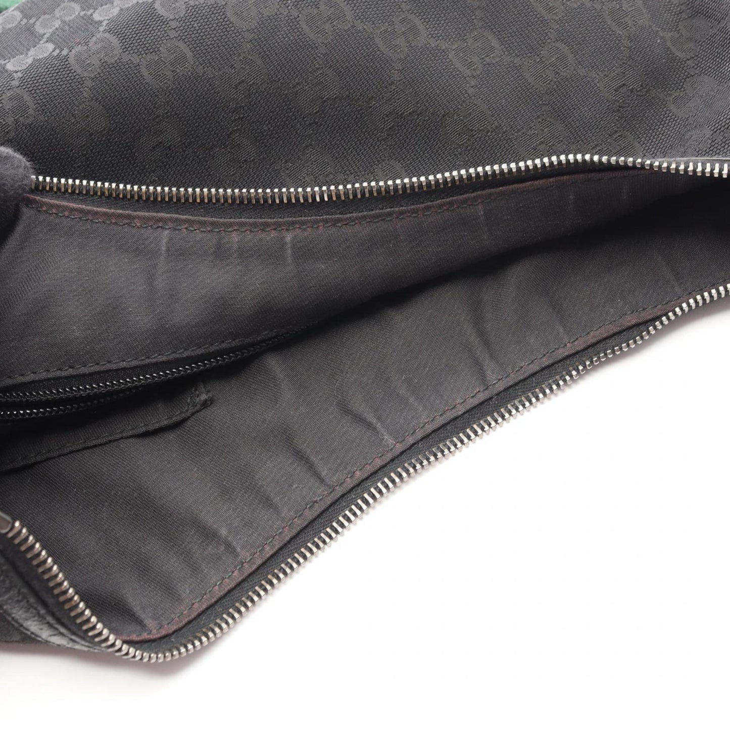 Gucci Black Gg Canvas Leather Shoulder Bag ( )