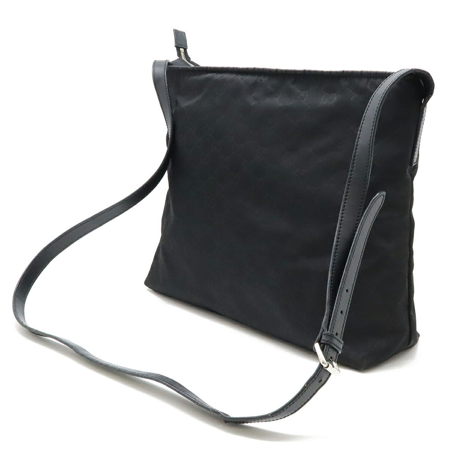 Gucci Black Nylon Leather Shoulder Bag ( )