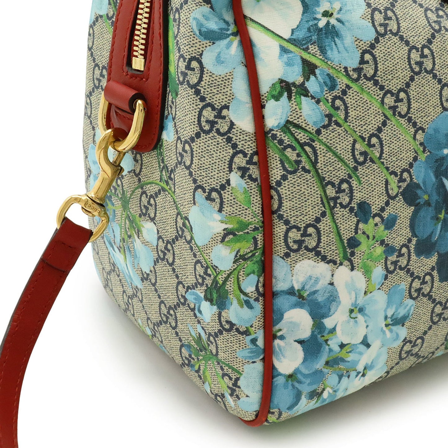 Gucci Beige Blue Multi-Color Red Color Gg Supreme Leather Boston Bag Handbag Shoulder Bag ( )