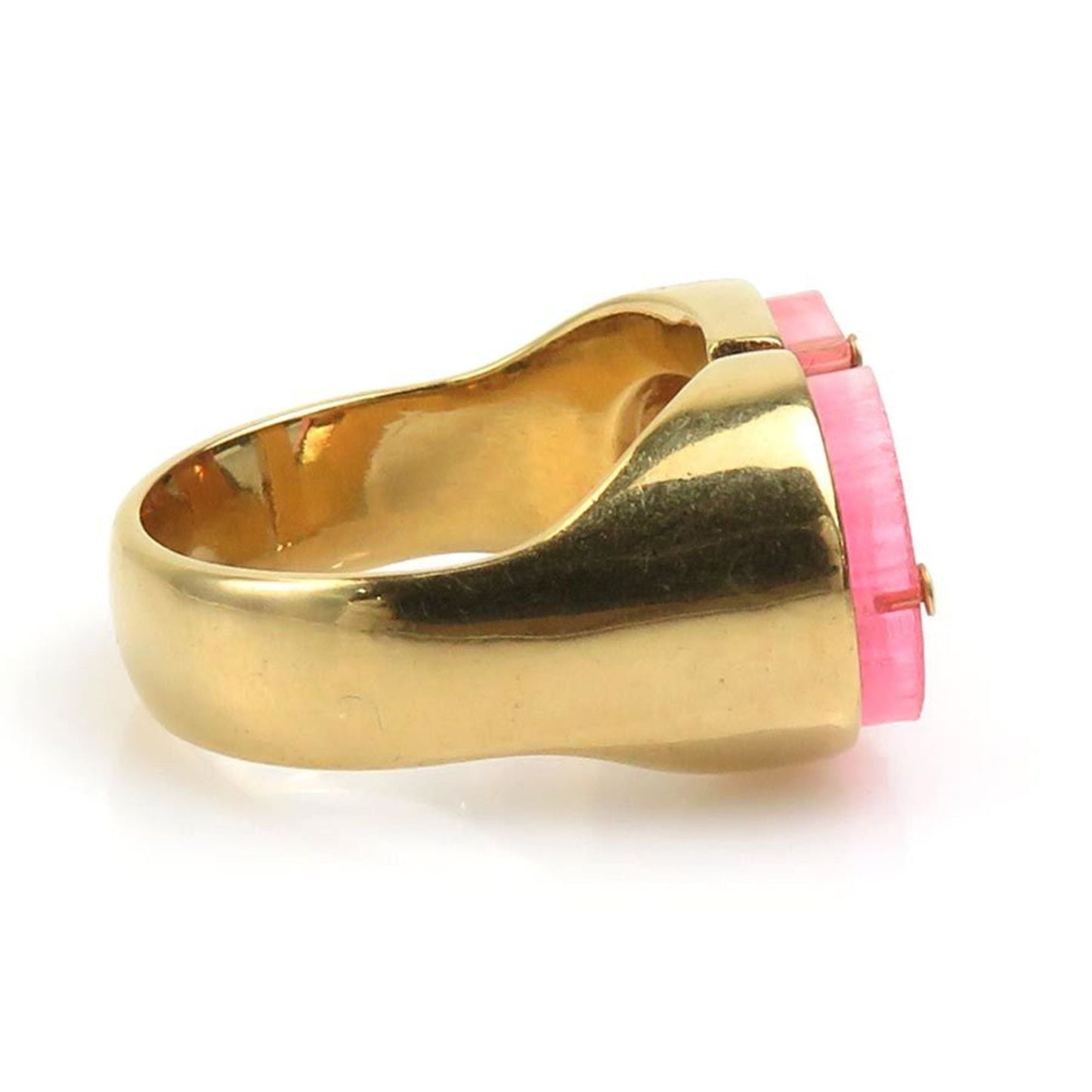 Christian Dior Gold Pink Metal Band Ring ()