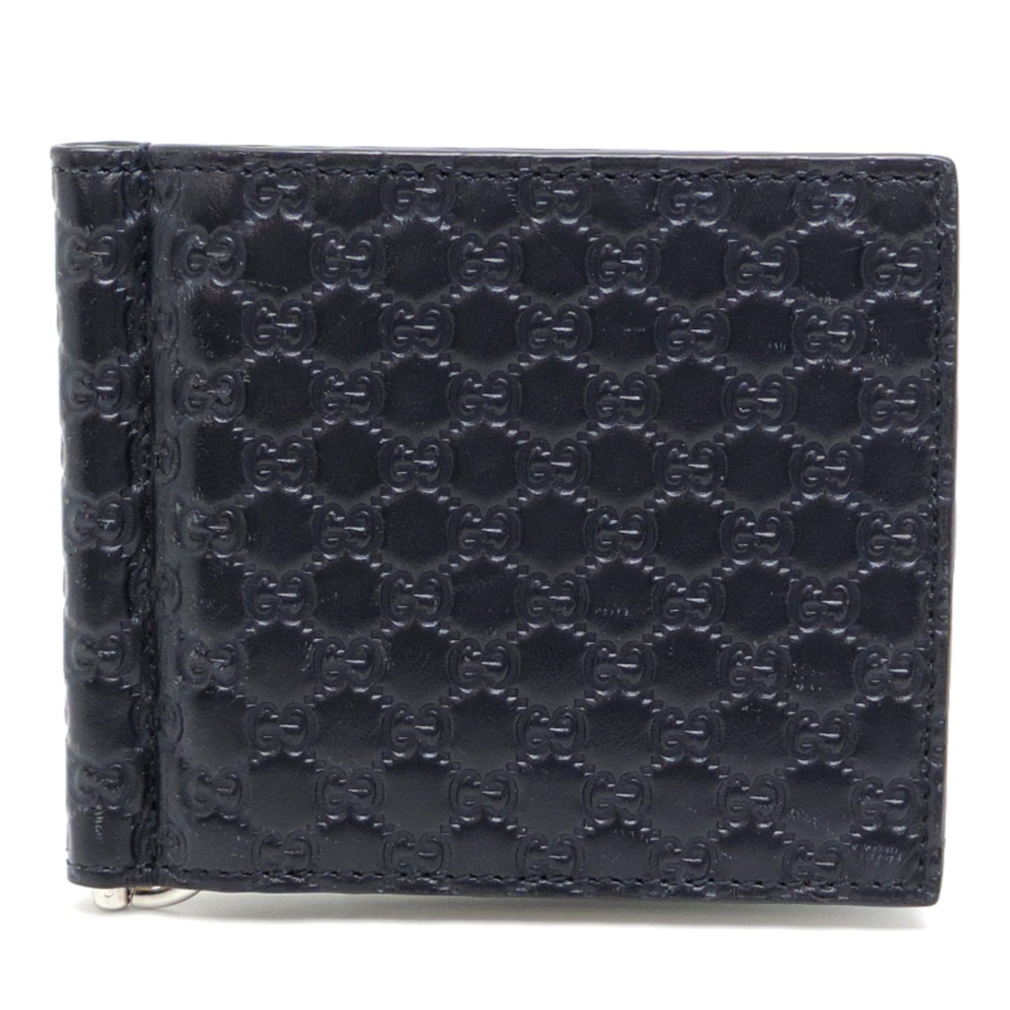Gucci Guccissima Navy Leather Money Clip ( )