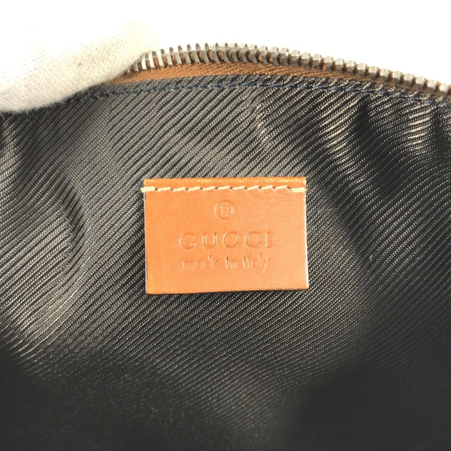 Gucci Navy Leather Nylon Clutch Bag ( )
