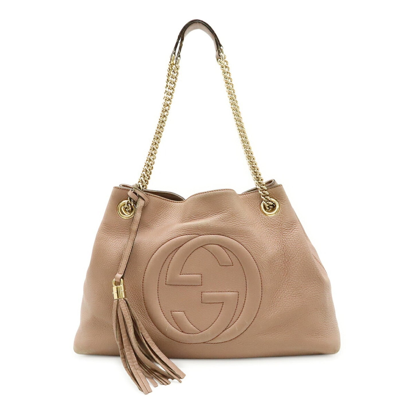 Gucci Pink Leather Shoulder Bag Tote Bag ( )