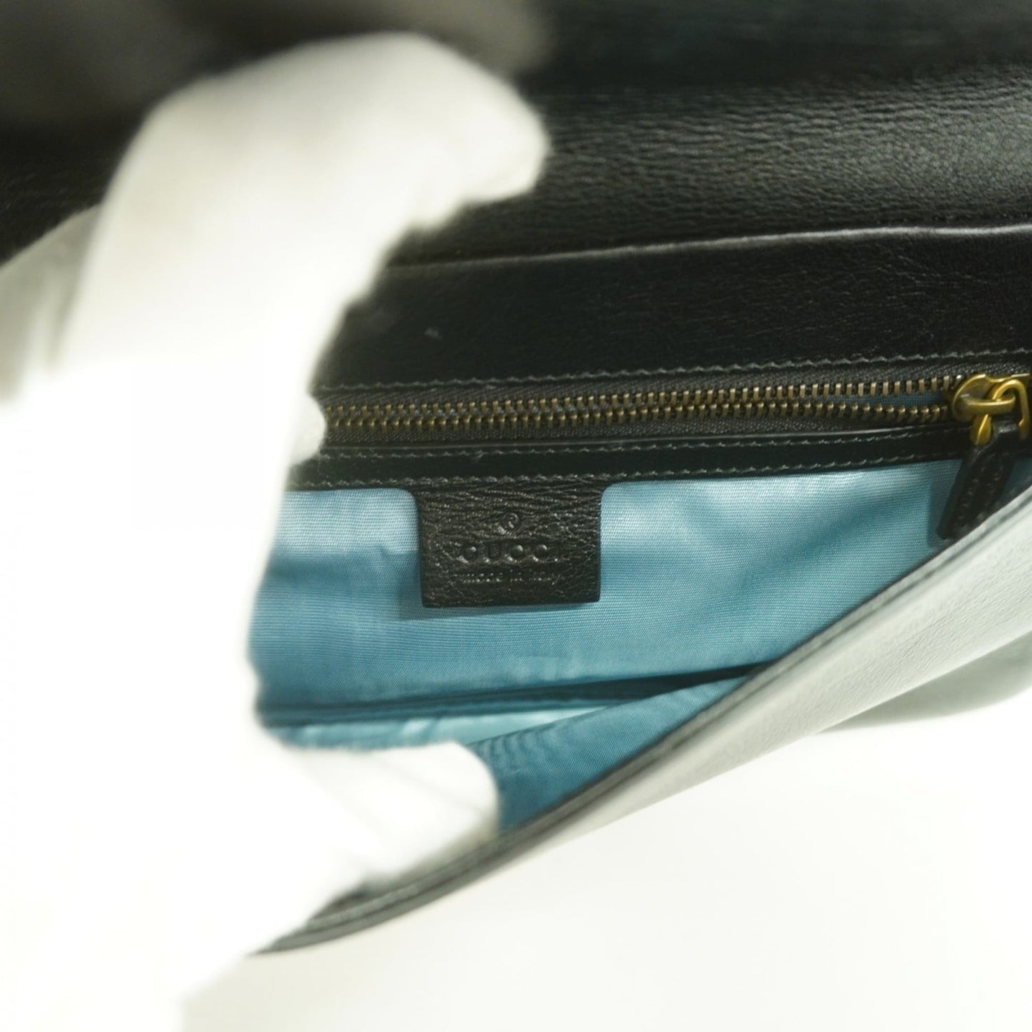 Gucci Black Green Leather Handbag ( )