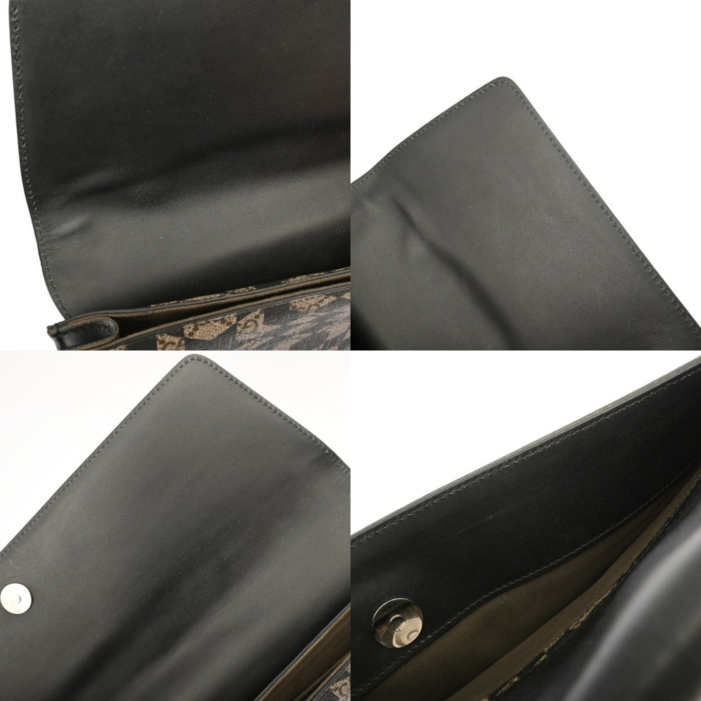 Gucci Beige Black Pvc Clutch Bag ( )