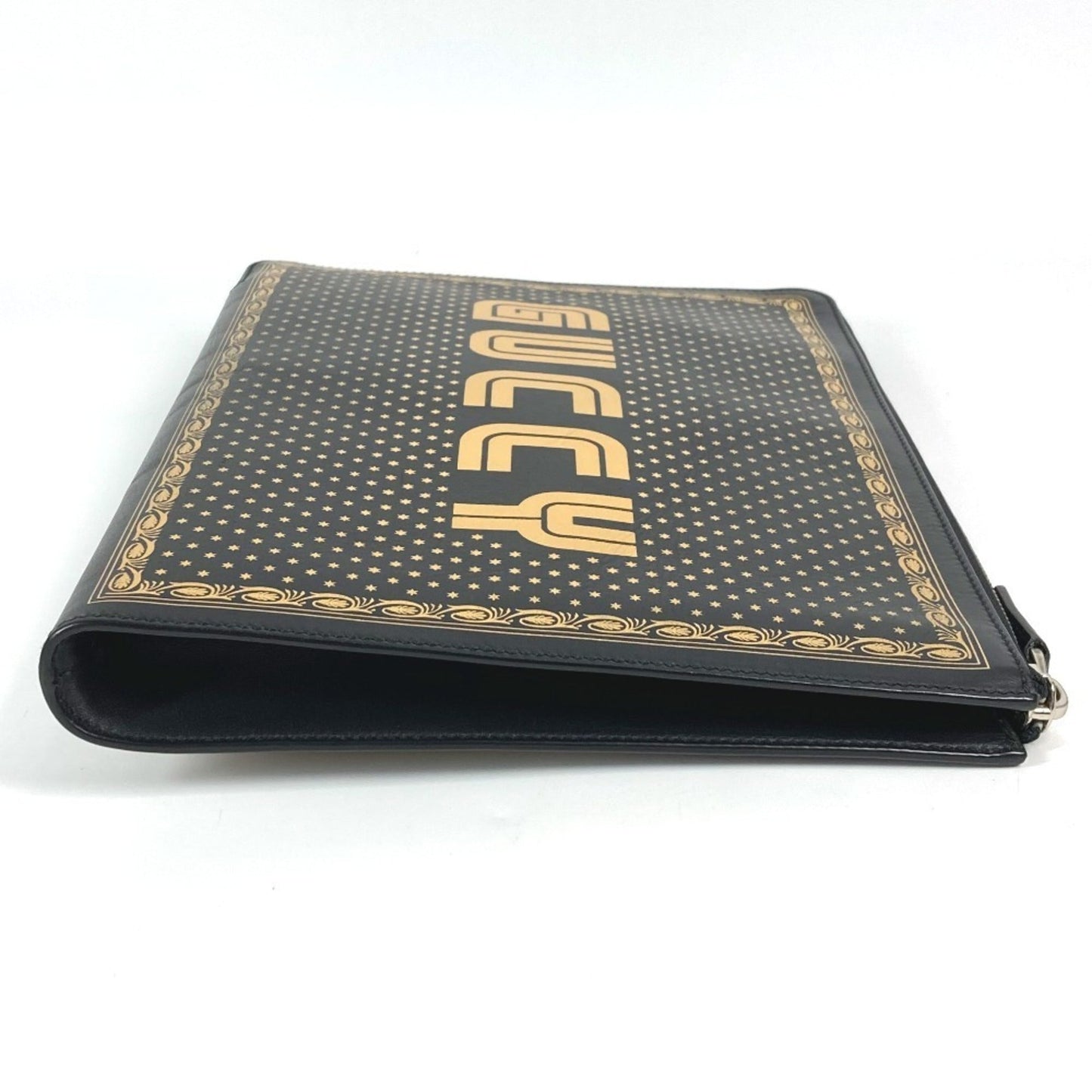 Gucci Black Leather Clutch Bag Pouch ( )