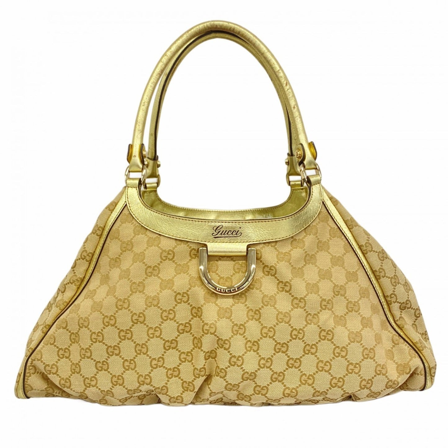 Gucci Beige Brown Canvas Handbag ( )