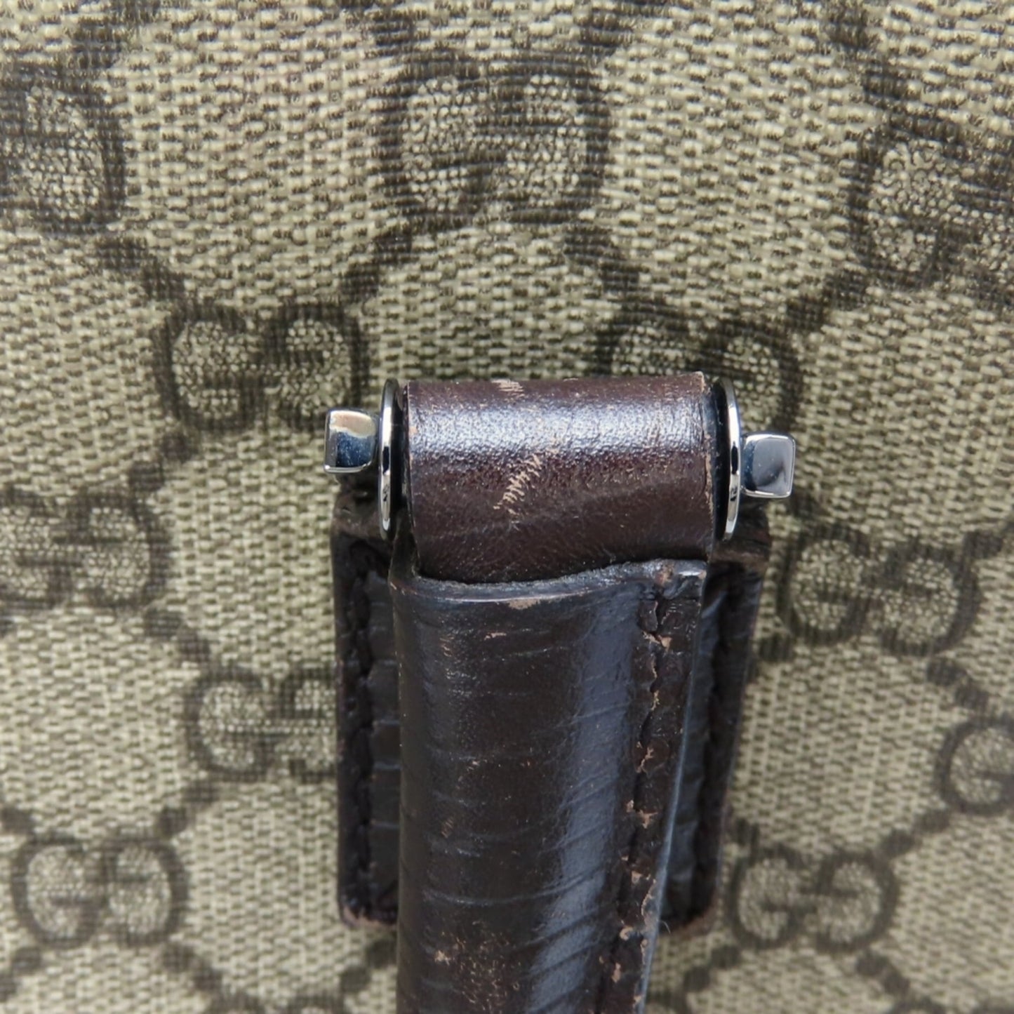 Gucci Beige Brown Gg Supreme Leather Tote Bag ( )