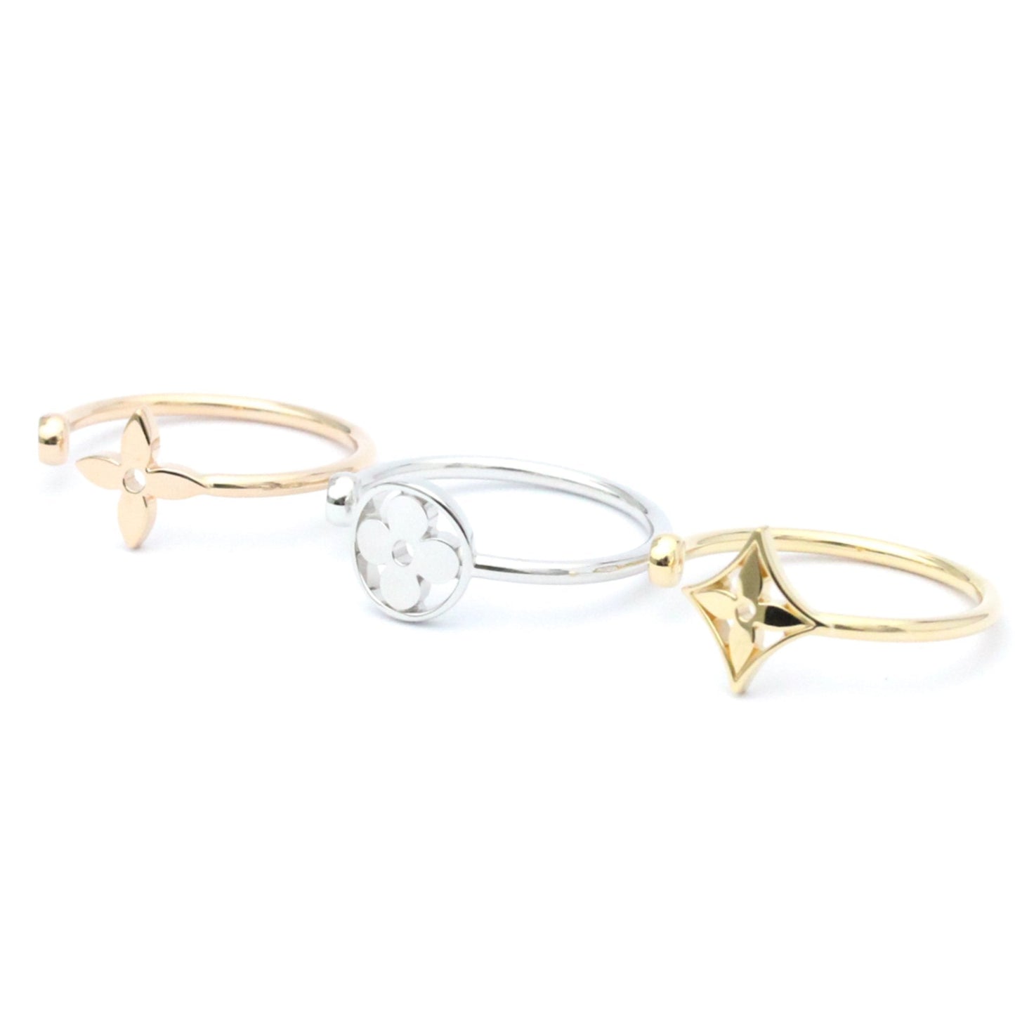 LOUIS VUITTON Berg Monogram Idylle Ring Q9F15G Pink Gold [18K],White Gold [18K],Yellow Gold [18K] Fashion Diamond Band Ring Gold