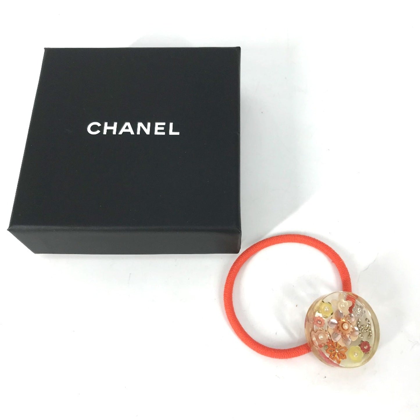 Chanel 16C hair accessories flower flowers Hair rubber Orange