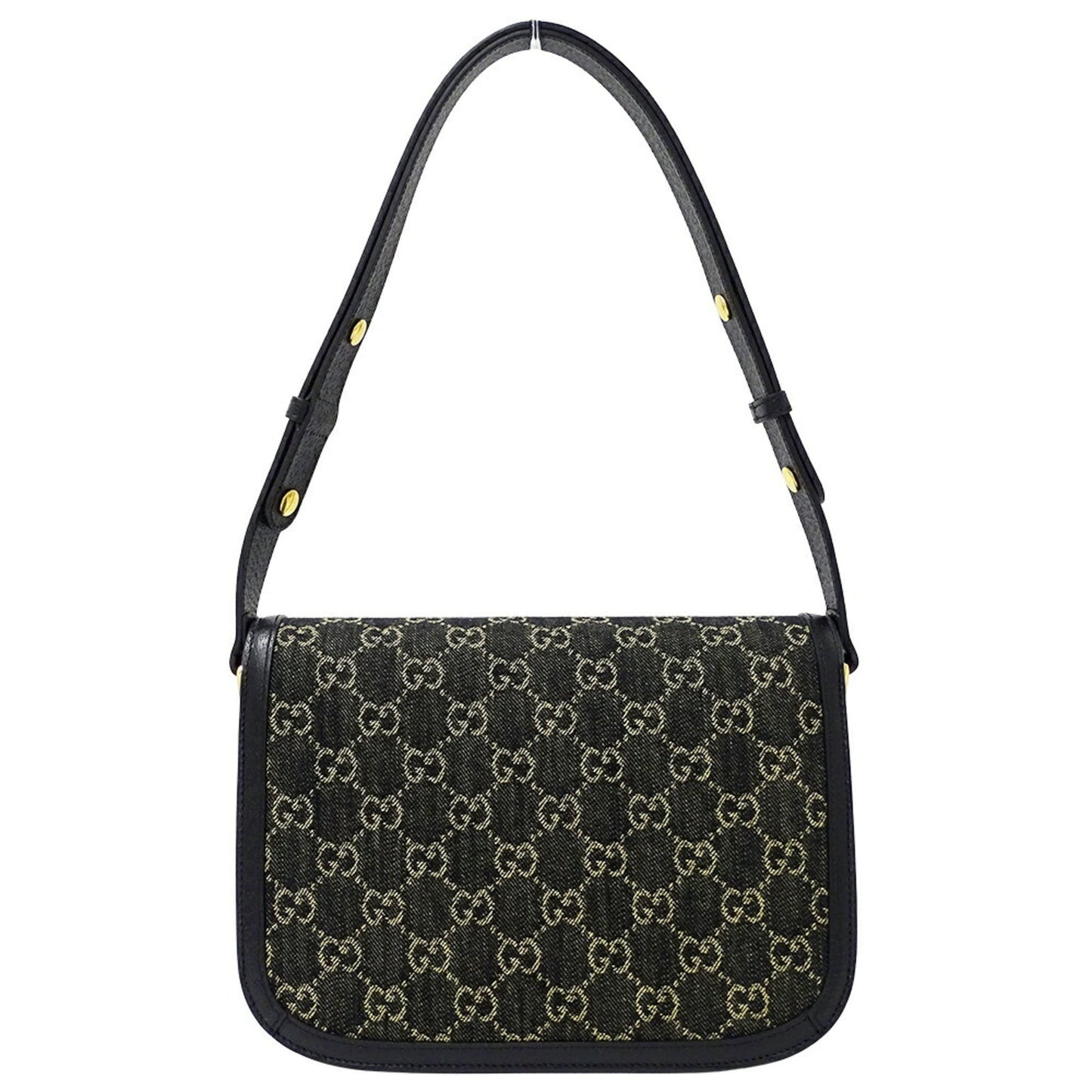 Gucci Horsebit Black Denim Shoulder Bag ( )