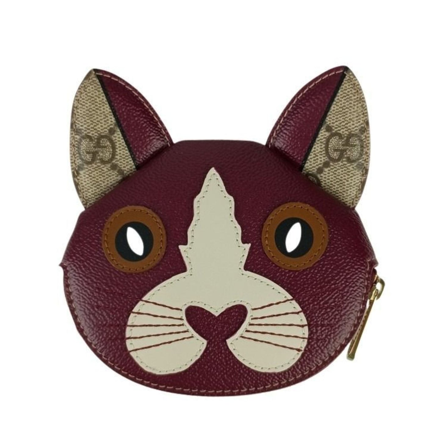 Gucci Beige Bordeaux Pvc Leather Coin Purse/Coin Case ( )
