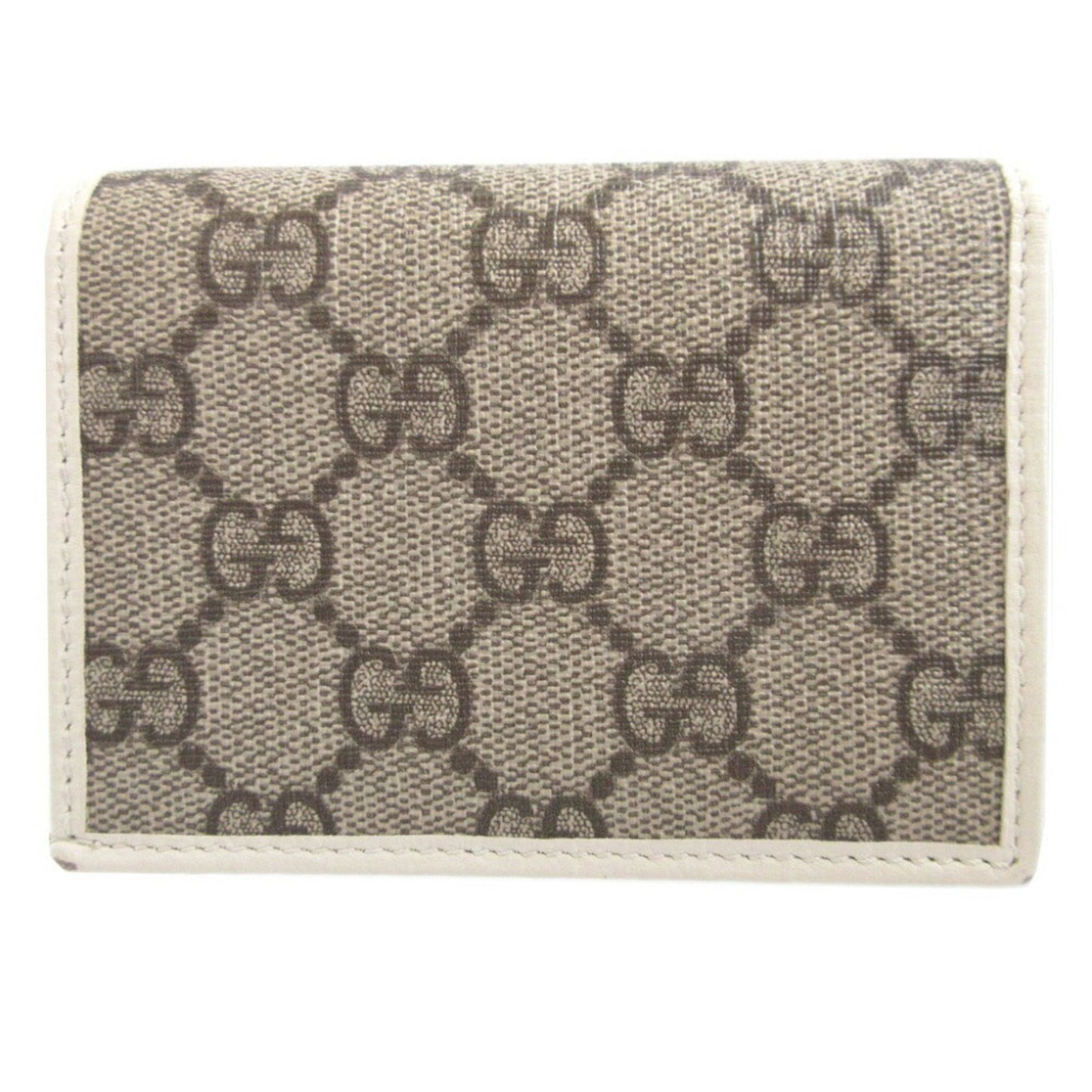 Gucci Beige White Gg Supreme Leather Wallet (Bi-Fold) ( )