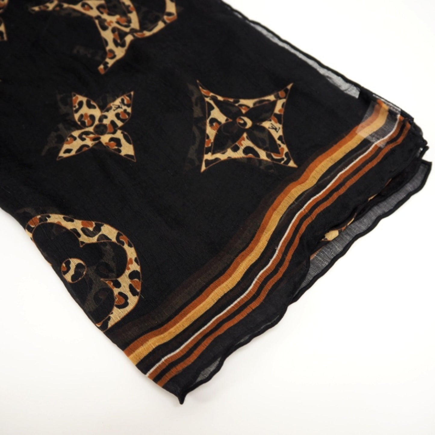 LOUIS VUITTON M77015 Etole Envy LV Wild at Heart Stole Black Unisex