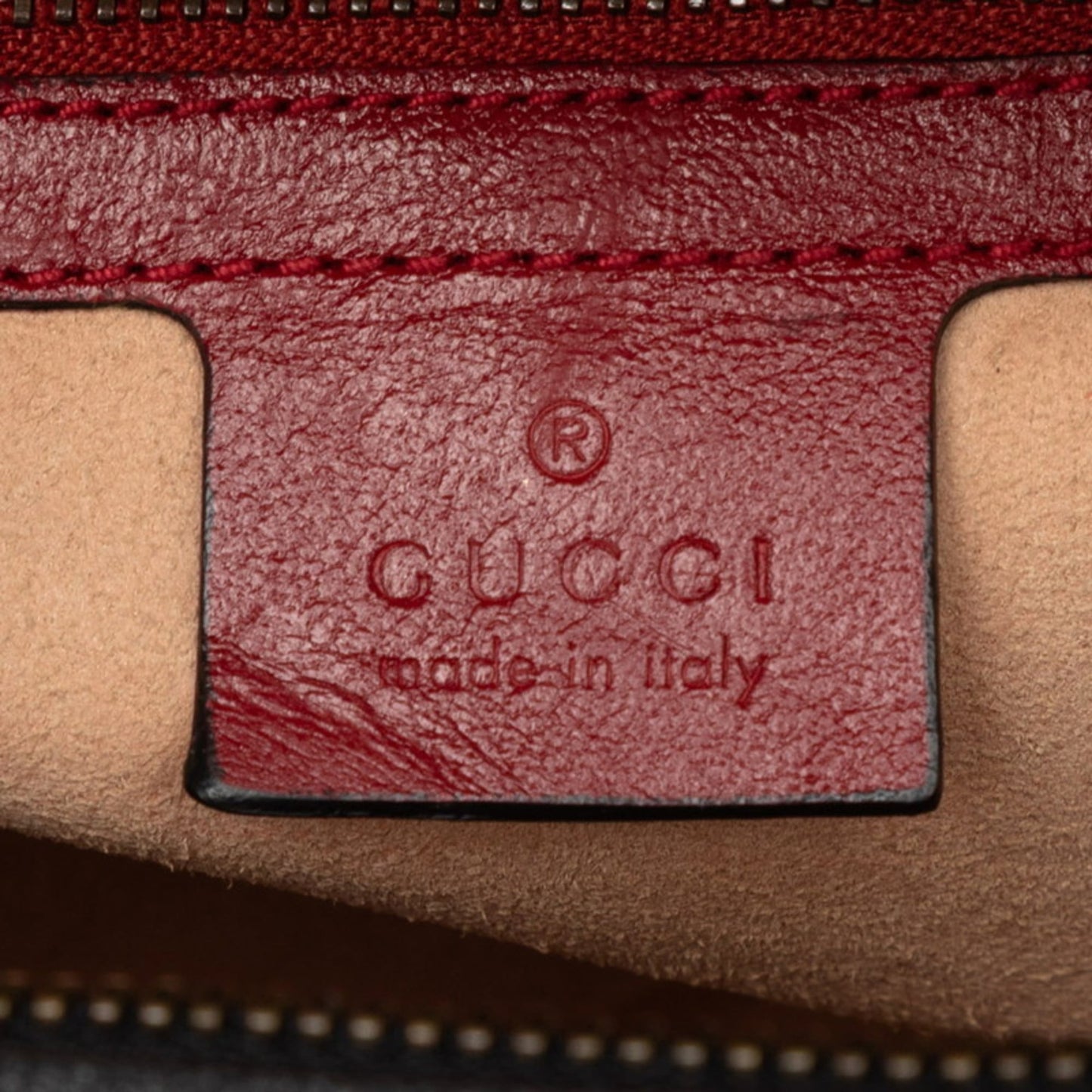 Gucci Black Red Color Leather Handbag Shoulder Bag ( )