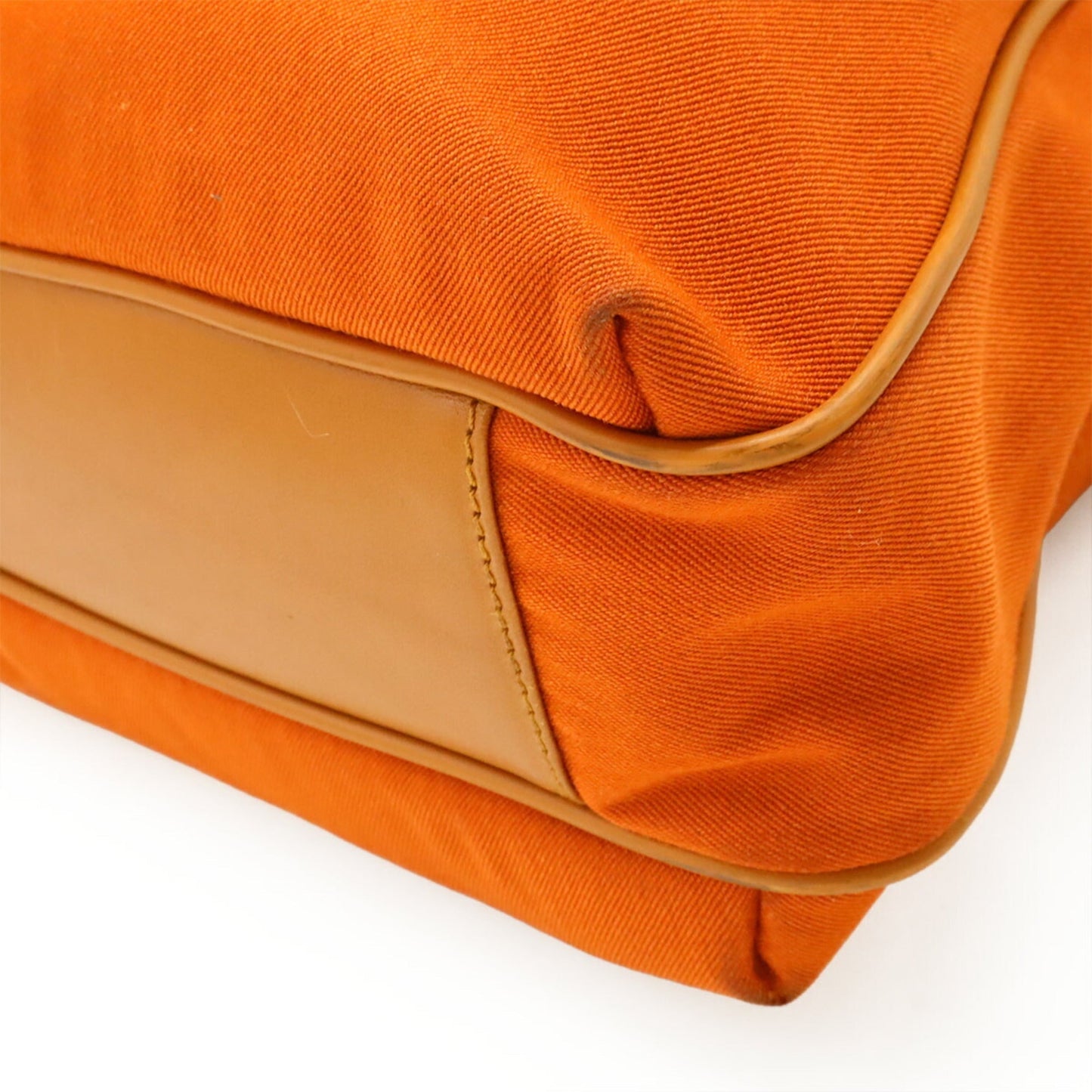 Gucci Beige Camel Orange Canvas Leather Handbag Shoulder Bag Tote Bag ( )
