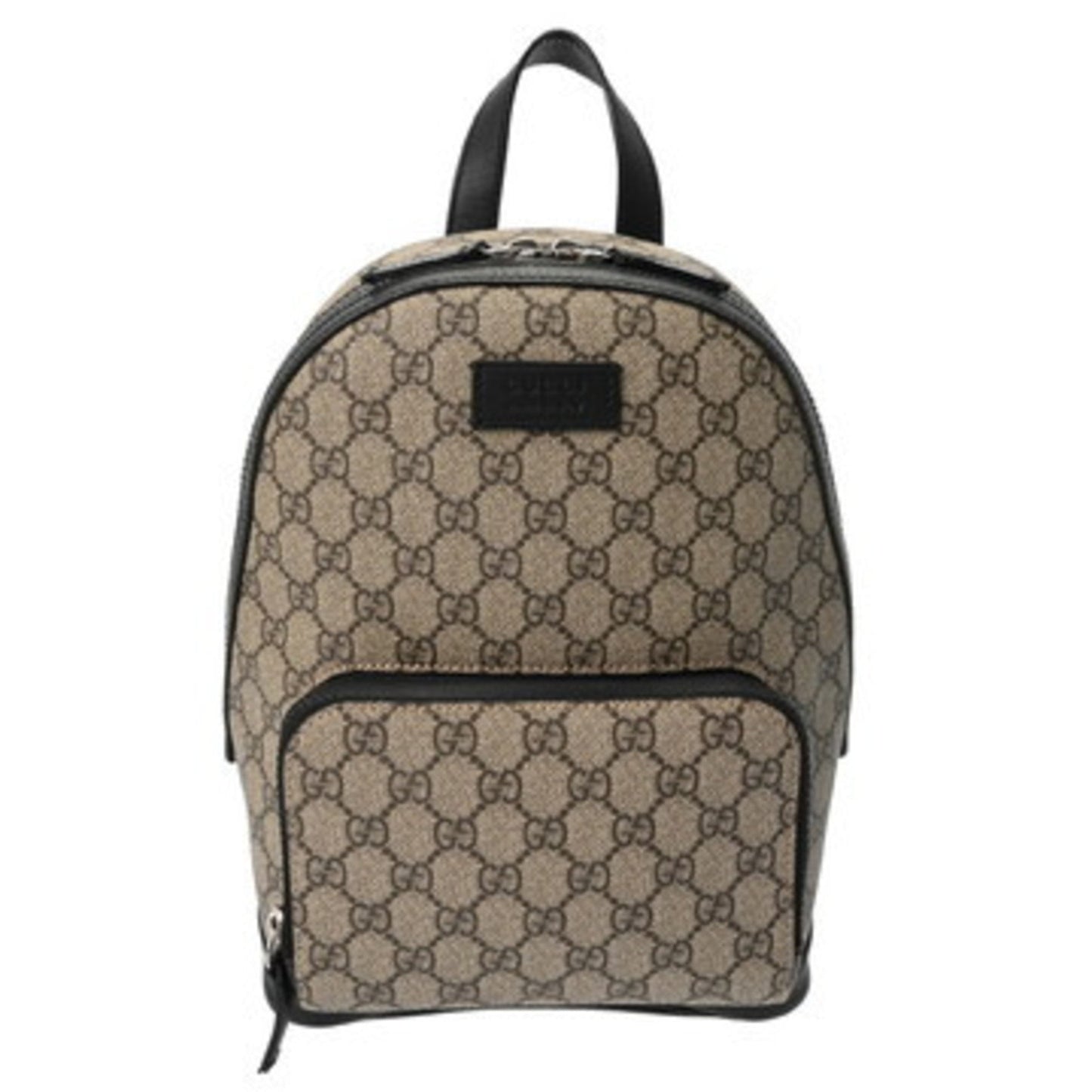 Gucci Beige Gg Supreme Canvas Leather Backpack ( )
